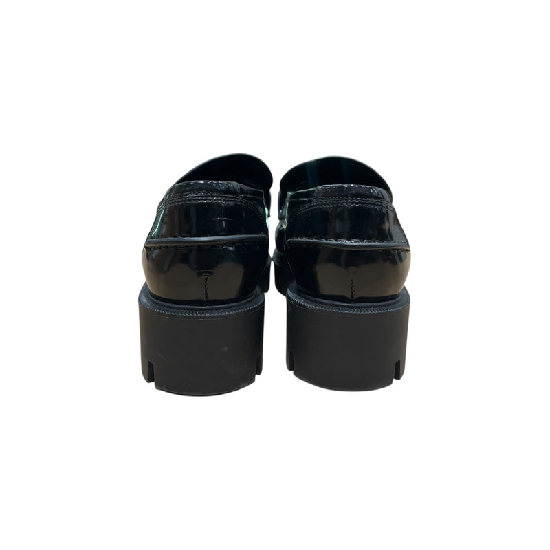 Christian Louboutin/Loafers/EU 38.5/Leather/BLK/LOGO