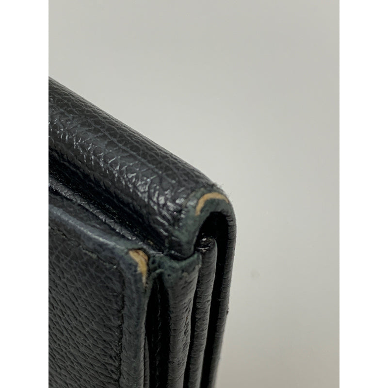 CHANEL/Long Wallet/BLK/Leather