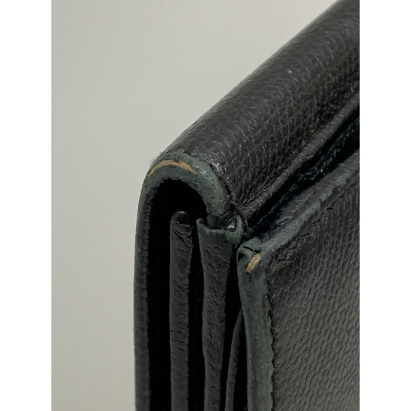 CHANEL/Long Wallet/BLK/Leather