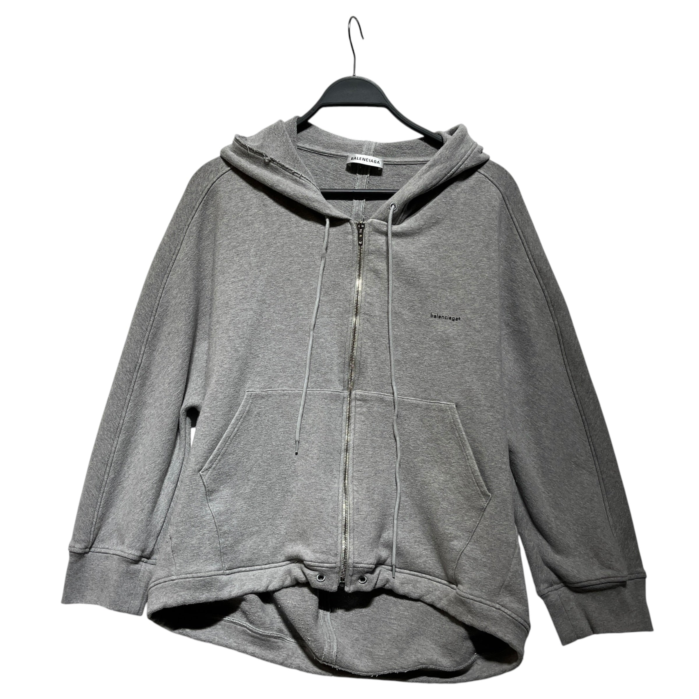 BALENCIAGA/Zip Up Hoodie/S/Cotton/GRY/Cinch Bottom Zip Up – 2nd 