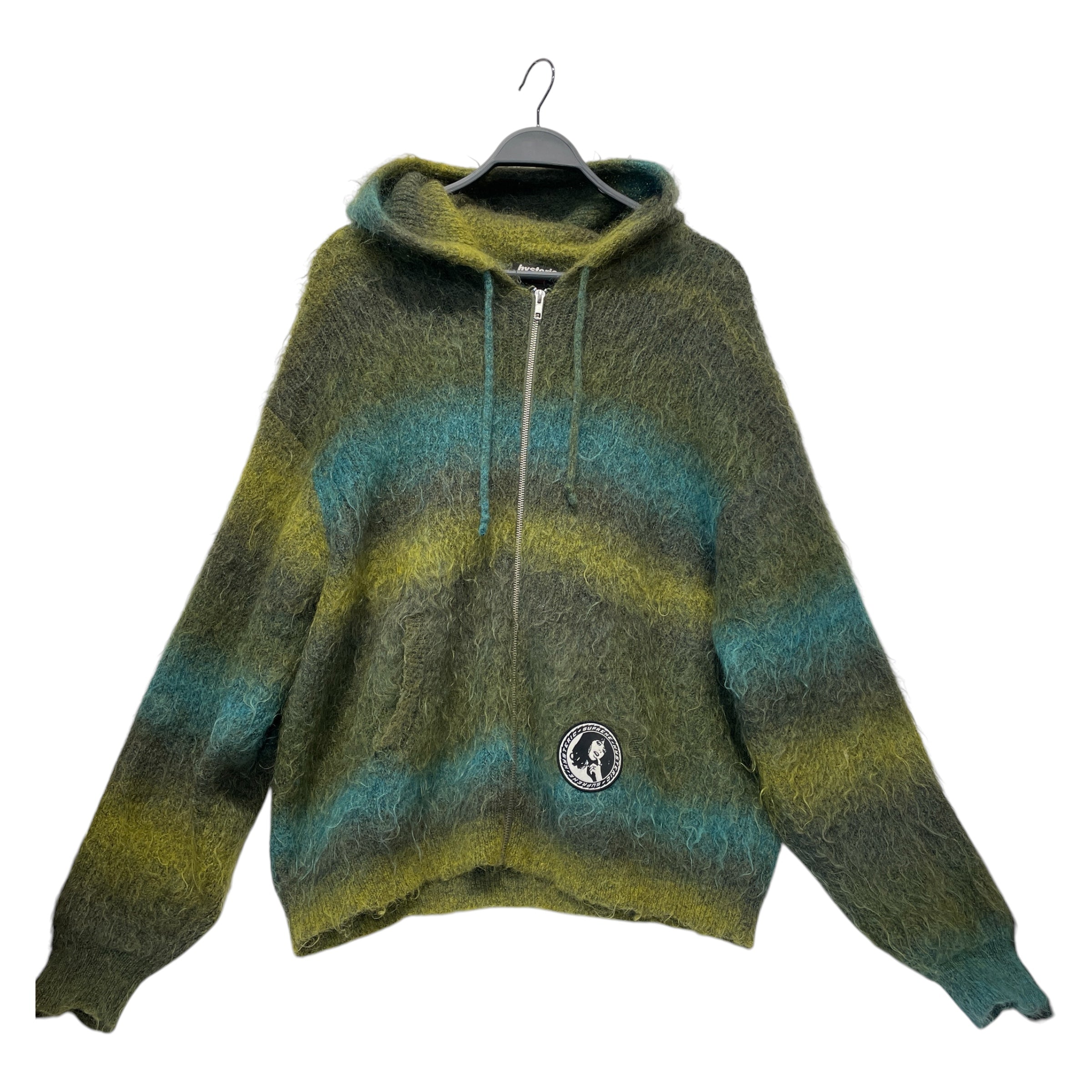 Supreme/HYSTERIC/Zip Up Hoodie/M/Stripe/Mohair/GRN/KNIT OMBRE 
