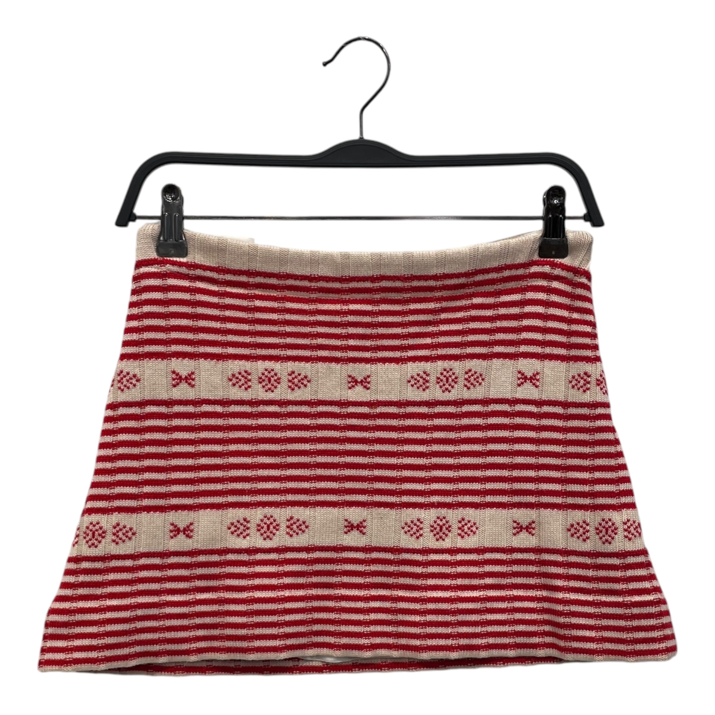 MIU MIU/Skirt/38/Stripe/Wool/RED/Mini Length/KNIT X MAS VIBES