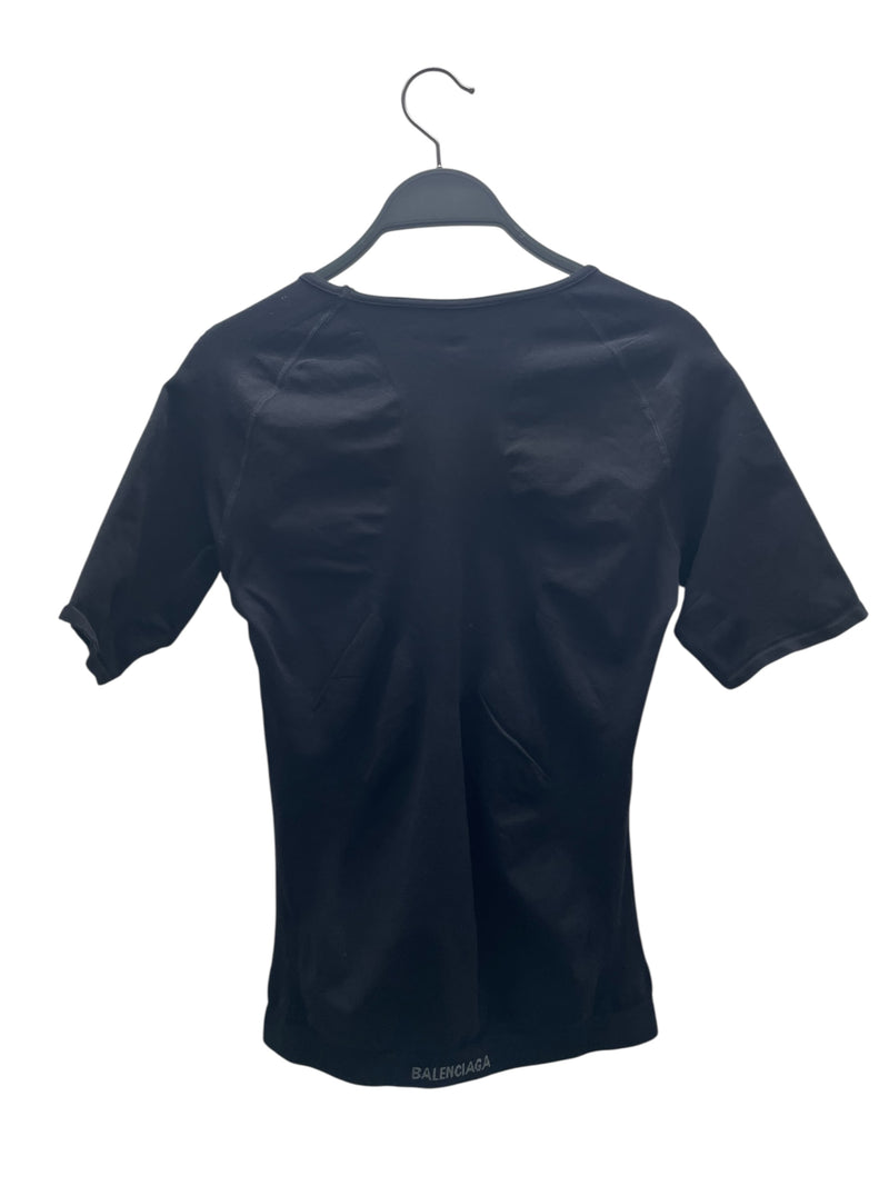 BALENCIAGA/T-Shirt/L/Polyester/BLK/S/S COMPRESSION TOP