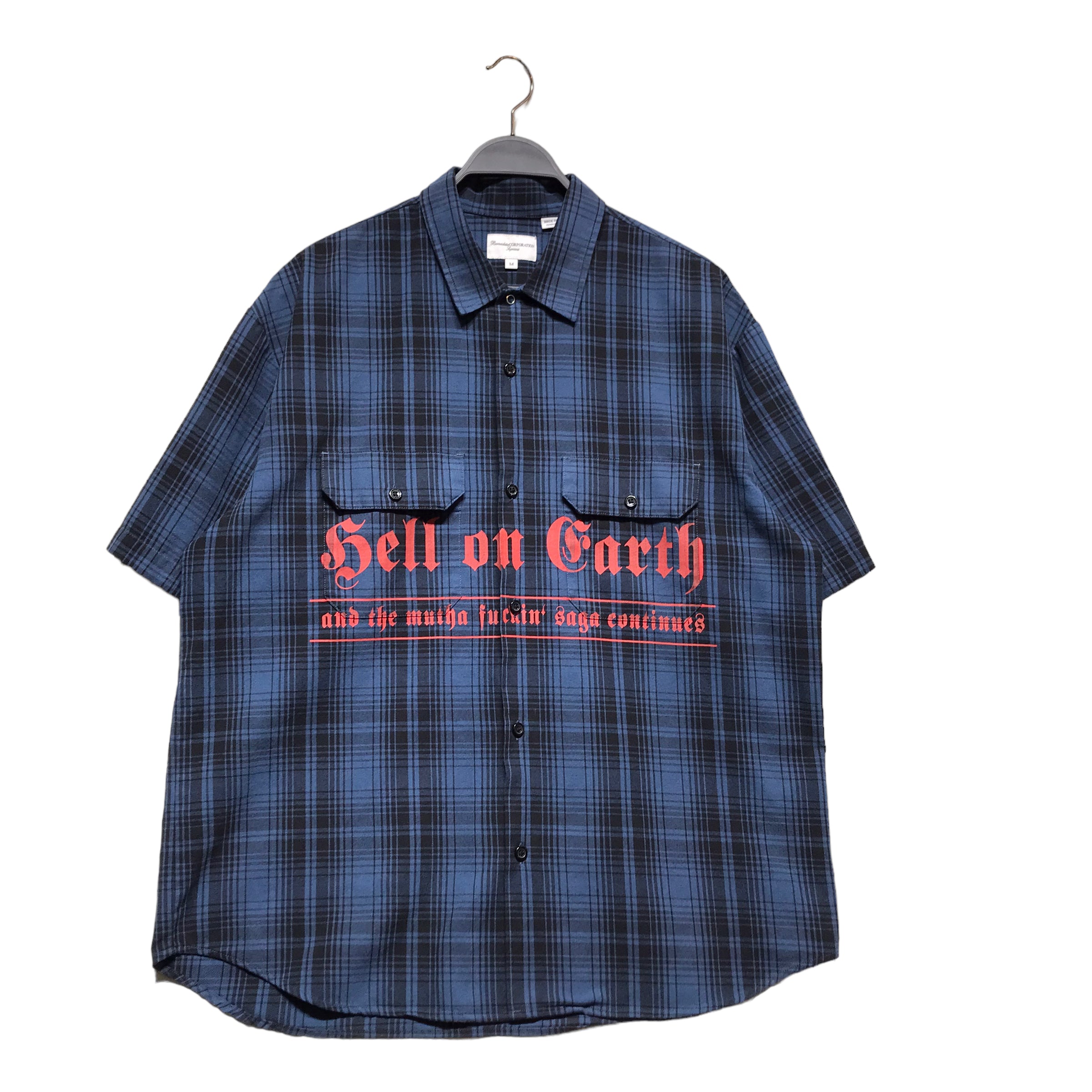 Supreme/SS Shirt/M/Cotton/NVY/Plaid/bernadette corporation – 2nd