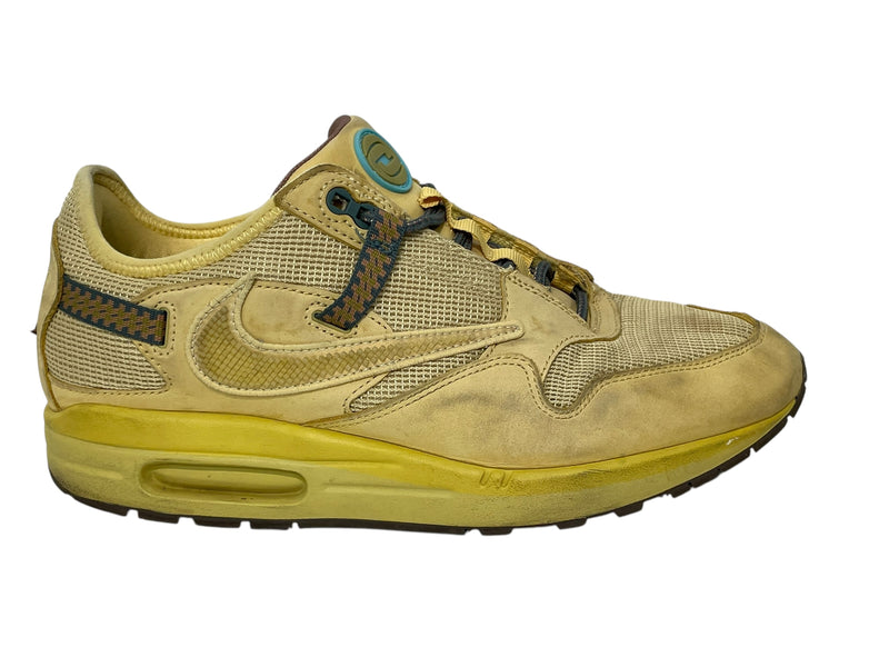 NIKE/TRAVIS SCOTT X AIR MAX 1/Low-Sneakers/US 9.5/Suede/YEL/DO9392-700