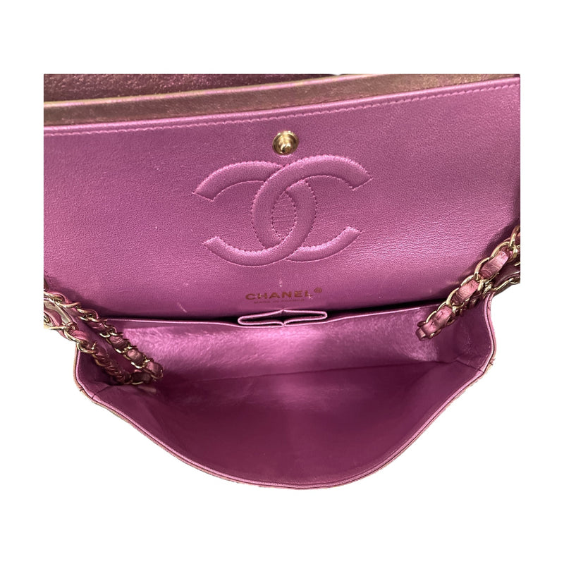 CHANEL/Cross Body Bag/Leather/PNK/IRIDESCENT FLAP BAG