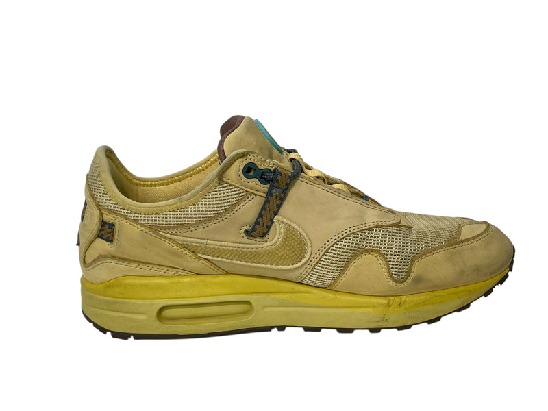 NIKE/TRAVIS SCOTT X AIR MAX 1/Low-Sneakers/US 9.5/Suede/YEL/DO9392-700