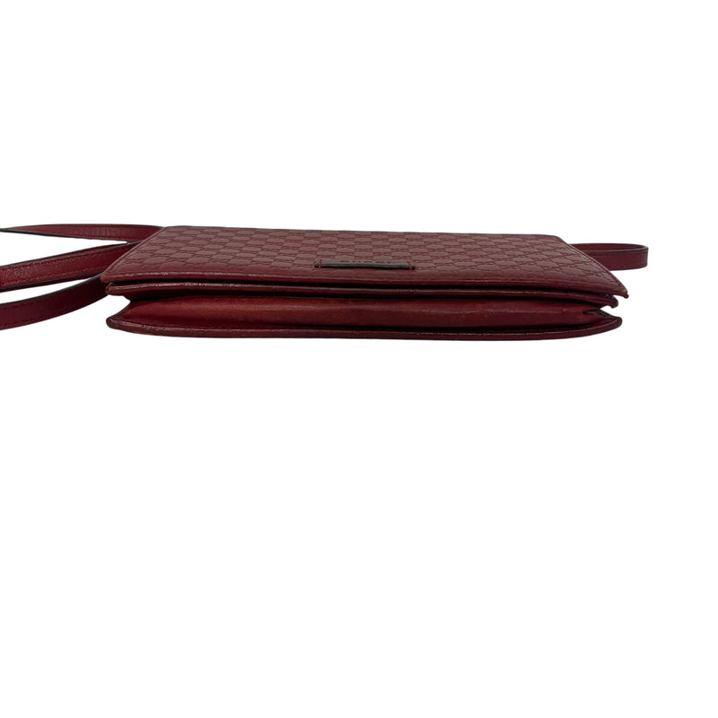 GUCCI/Cross Body Bag/Monogram/Leather/RED/MICROGUCCISMA WALLET BAG