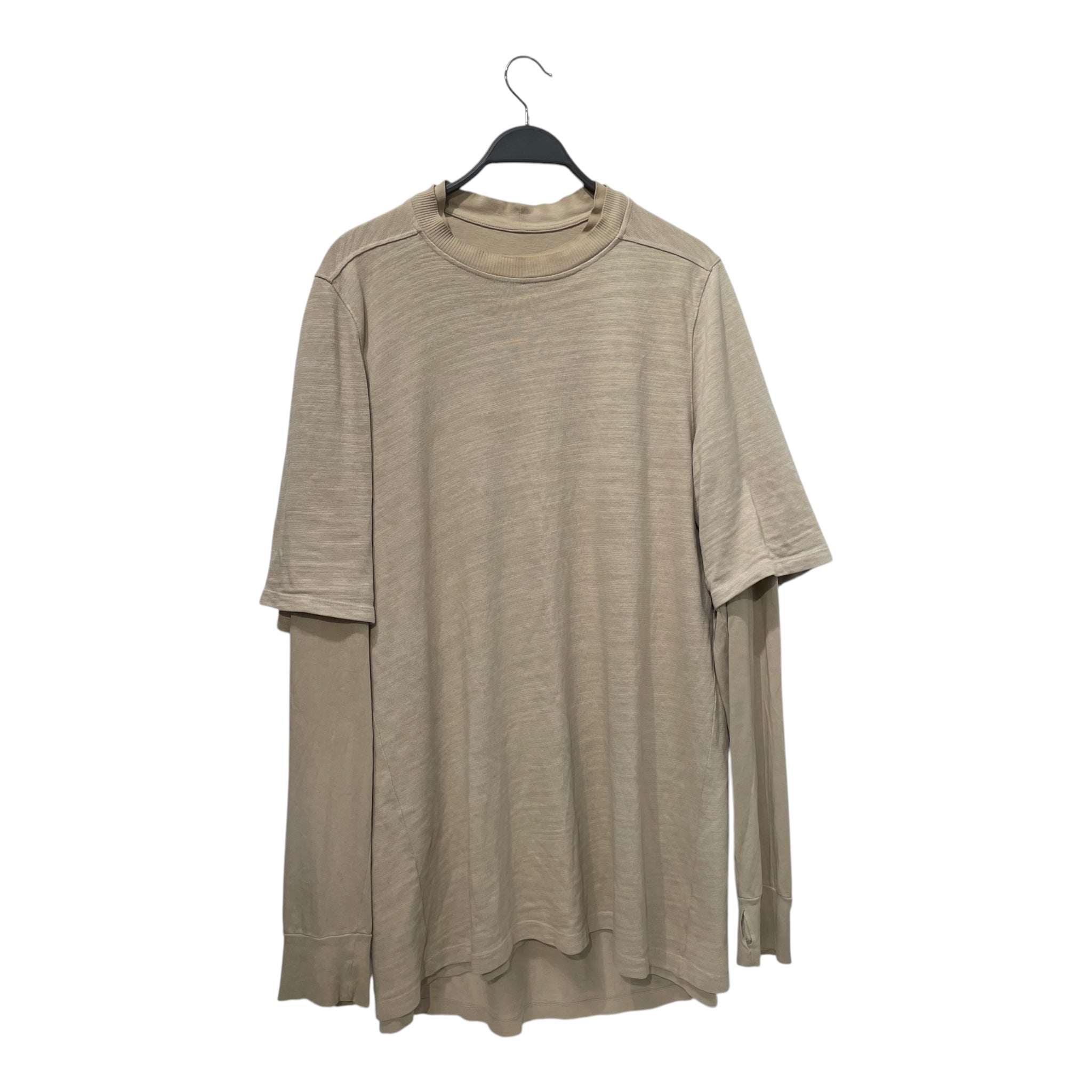 RICK OWENS DRKSHDW/LS T-Shirt/L/Cotton/CRM/HUSTLER LAYERED TEE 