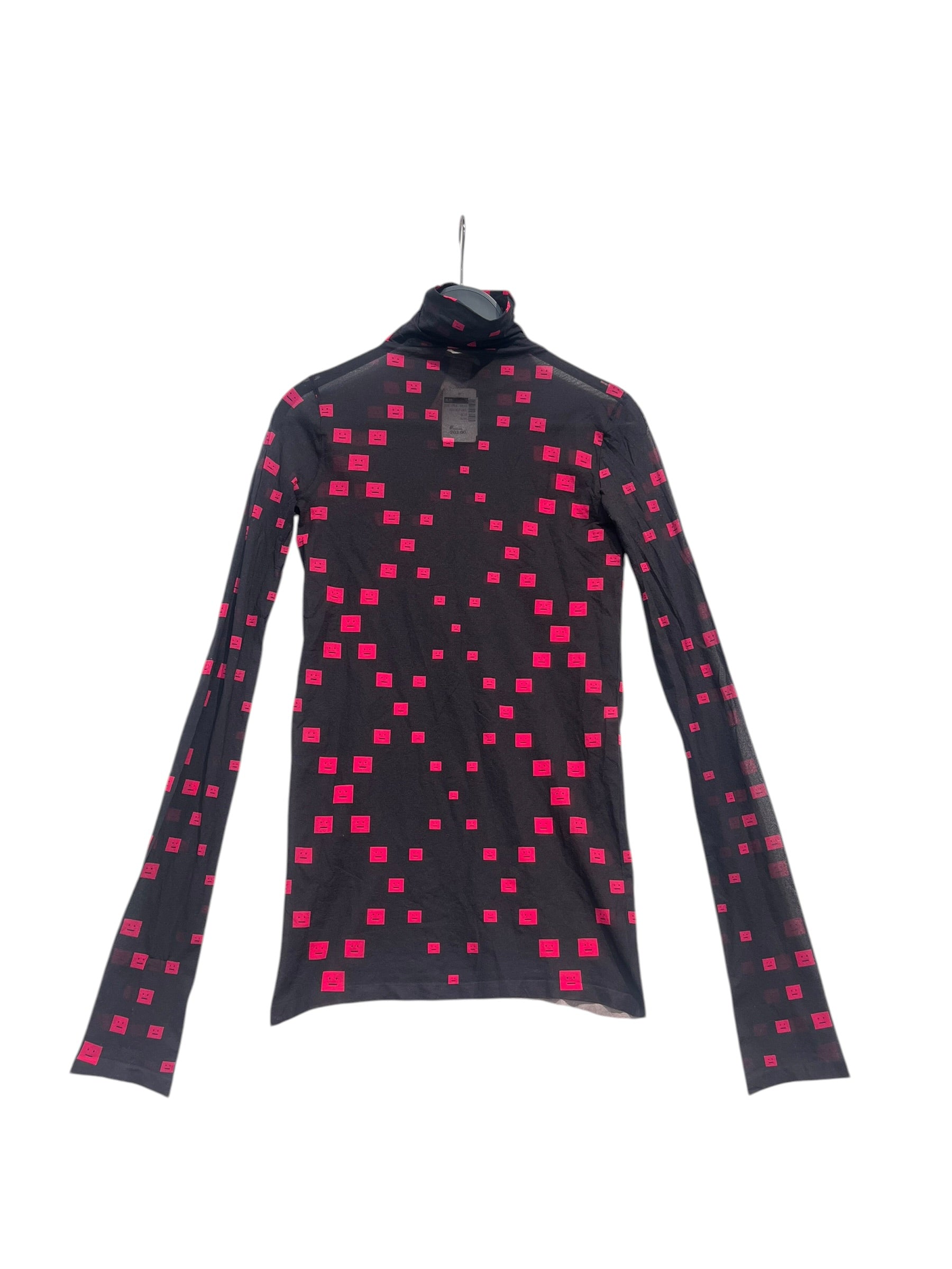 Acne Studios/LS T-Shirt/XS/Monogram/Nylon/BLK/MESH PINK ROBOT 