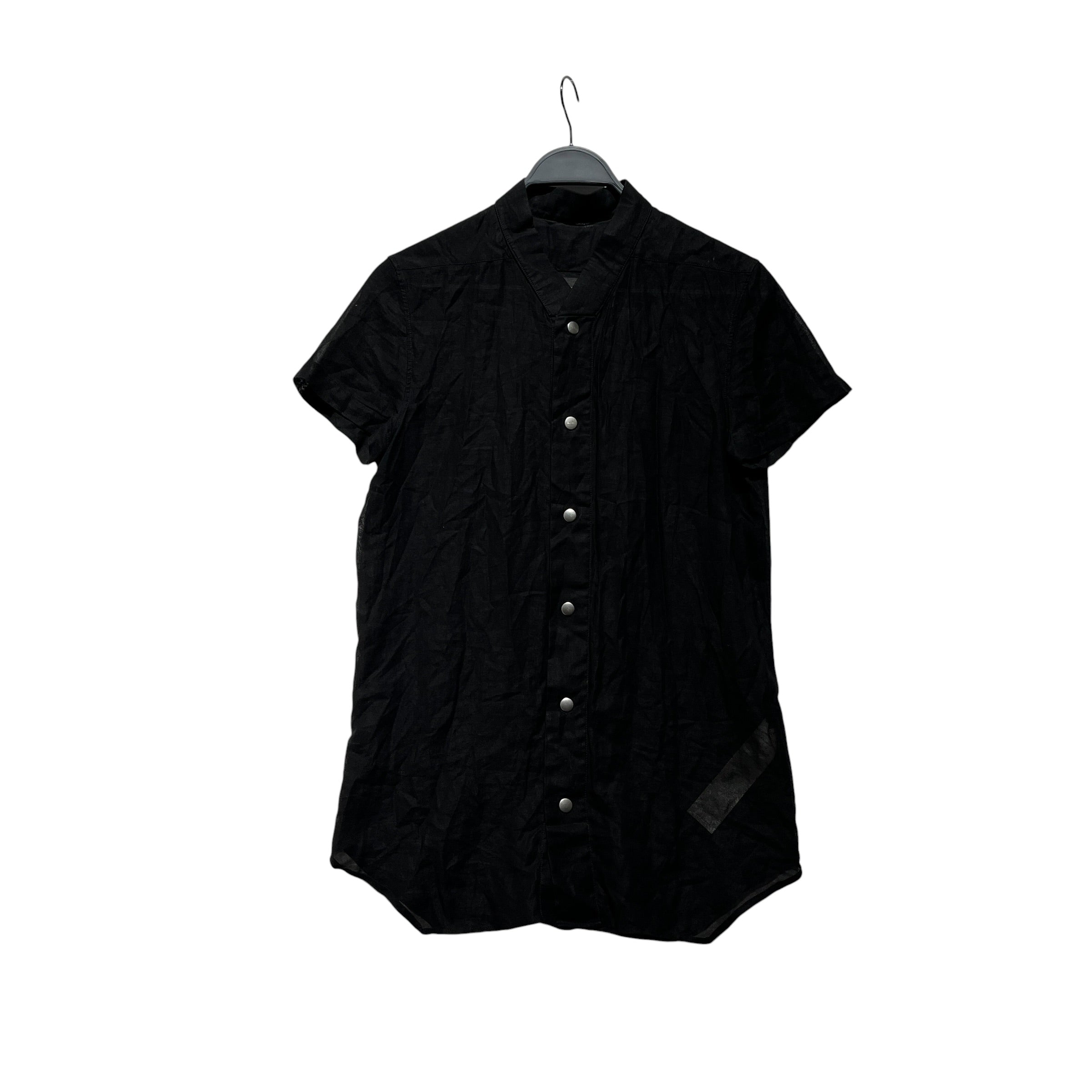 Rick Owens/SS Shirt/36/Polyester/BLK/SHEER COLLARLESS / SILVER