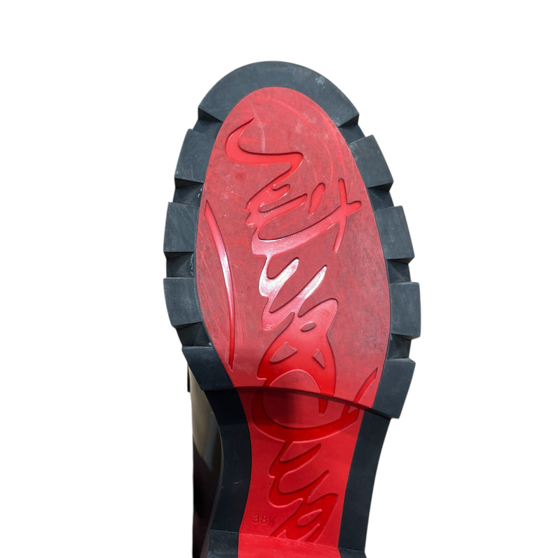 Christian Louboutin/Loafers/EU 38.5/Leather/BLK/LOGO