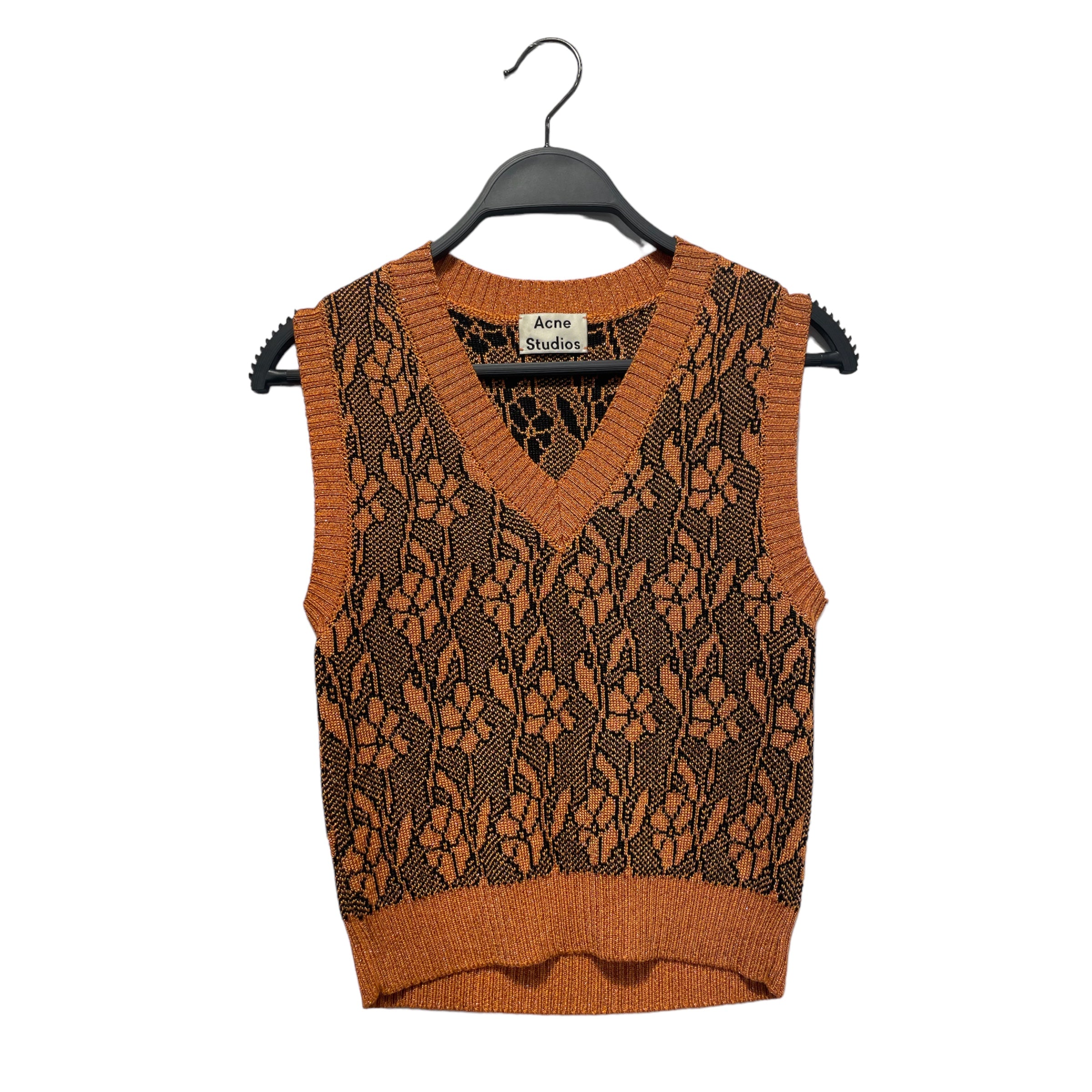 美品 Acne Studios スクワーレル ジャガード ウール Vネックベスト Acne Studios Acne Flower-jacquard Vest