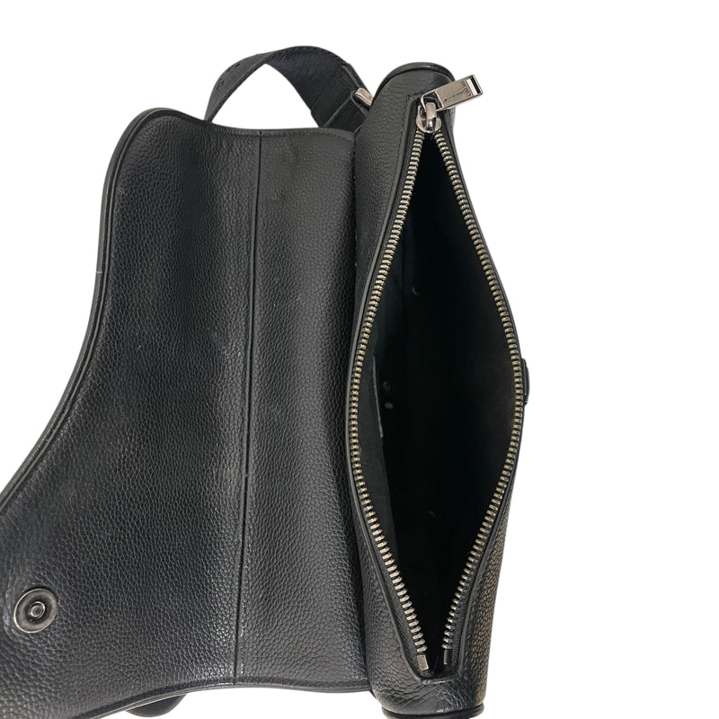 Christian Dior/STUSSY/Cross Body Bag/S/Leather/BLK/