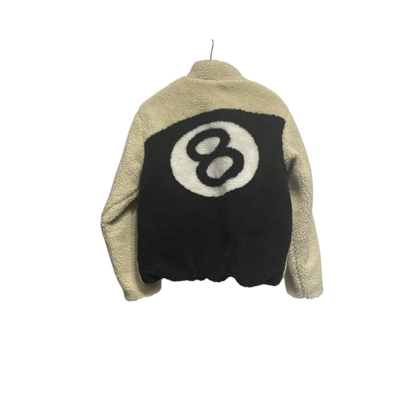 STUSSY/Fleece Jkt/L/CRM/8 BALL FLEECE
