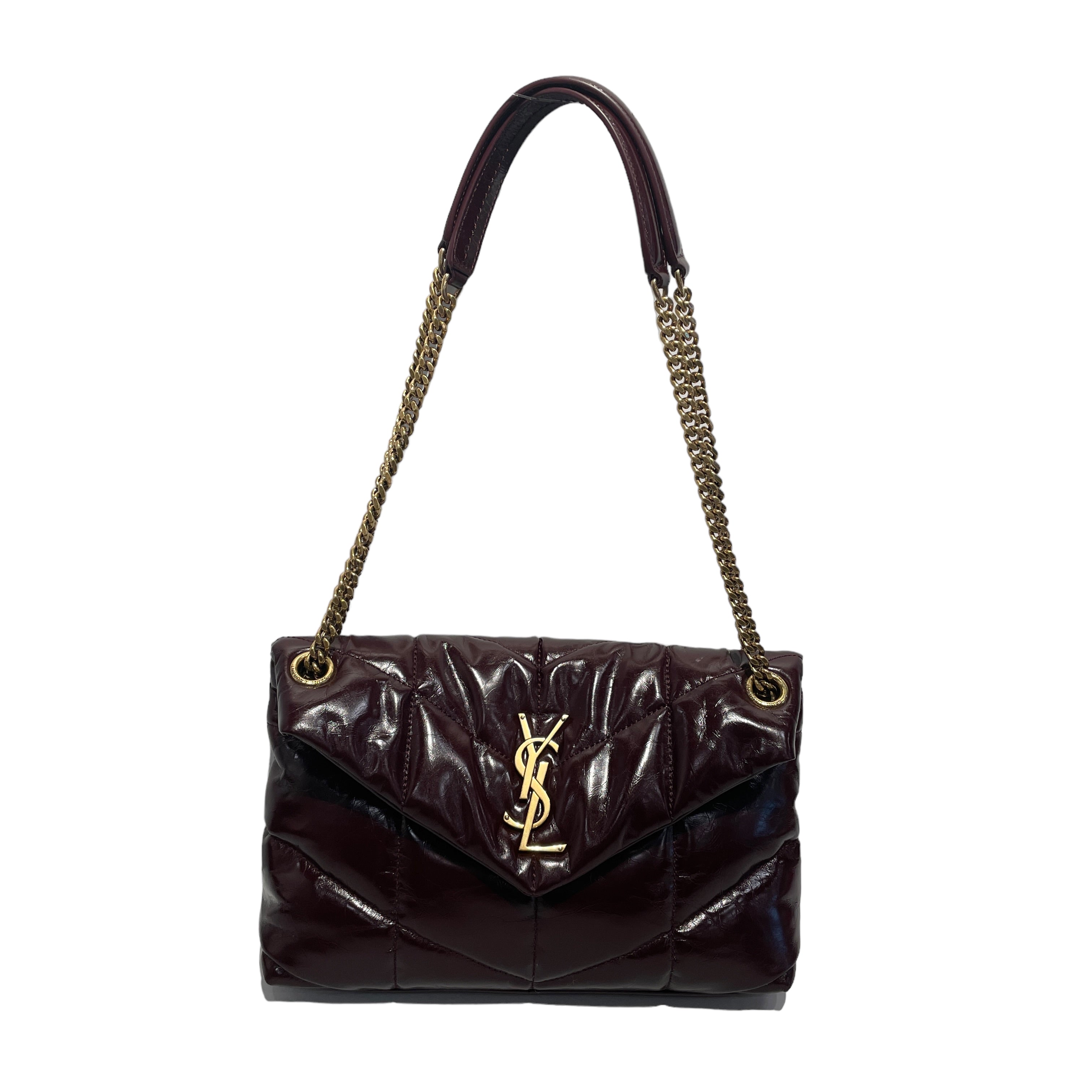 YVES SAINT LAURENT/Cross Body Bag/BRD/PUFFER PATENT SHOULDER BAG 2nd STREET USA