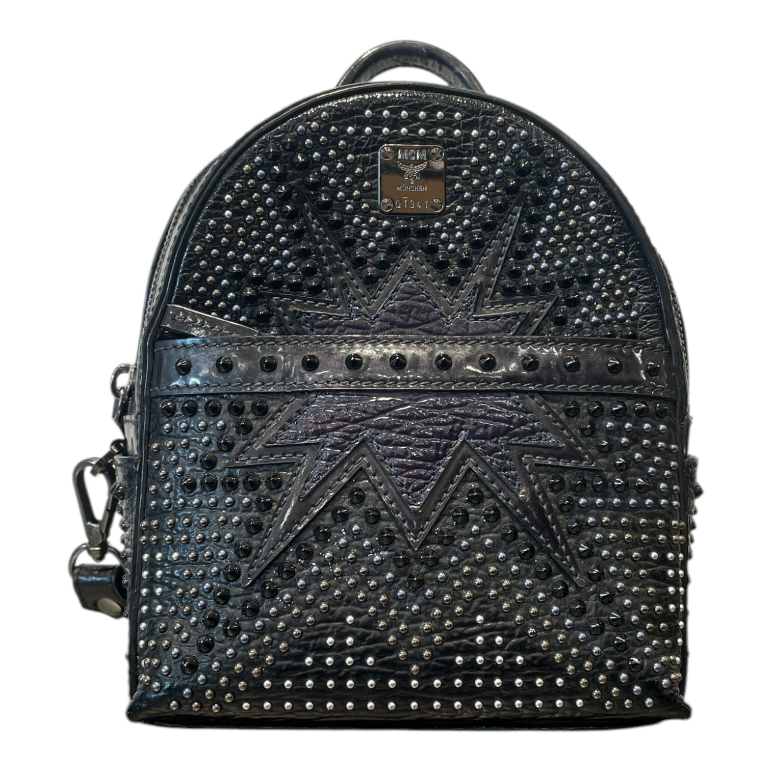 MCM Backpack BLK STUDDED MINI BACKPACK 2nd STREET USA