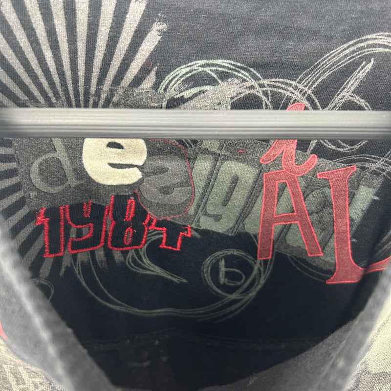 Desigual/T-Shirt/S/Black/Cotton/All Over Print/
