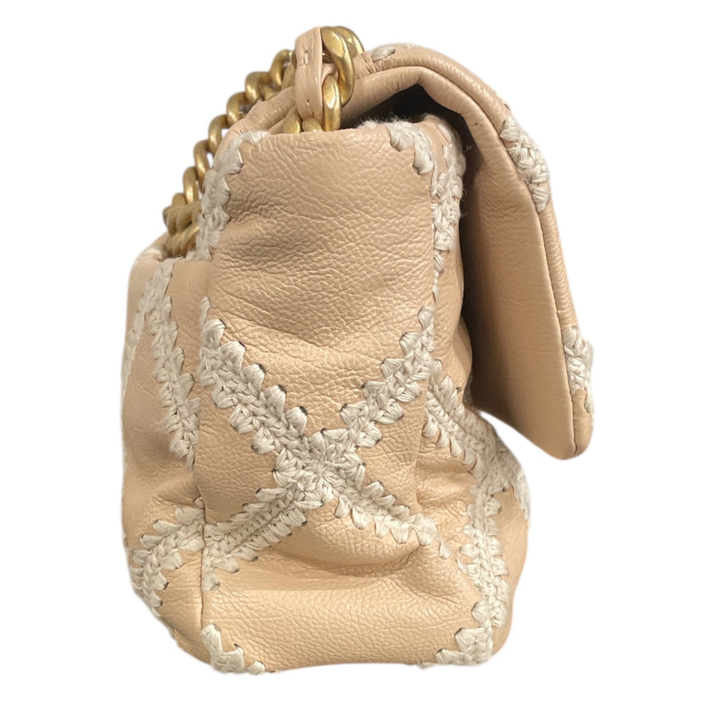 CHANEL/Cross Body Bag/Leather/PNK/CHANEL 19 CROCHET