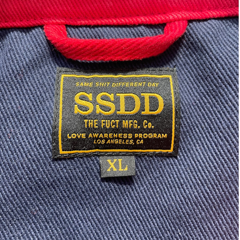 FUCT/Souvenir Jkt/L/NVY/Graphic/RACING STYLE JACKET,