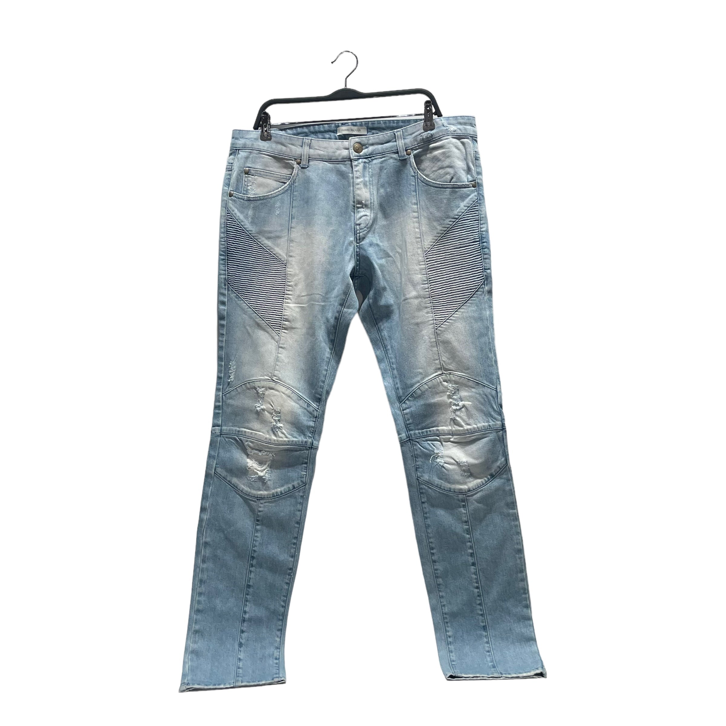 BALMAIN/Skinny Pants/36/Denim/IDG/moto lightblue distsressed 2nd