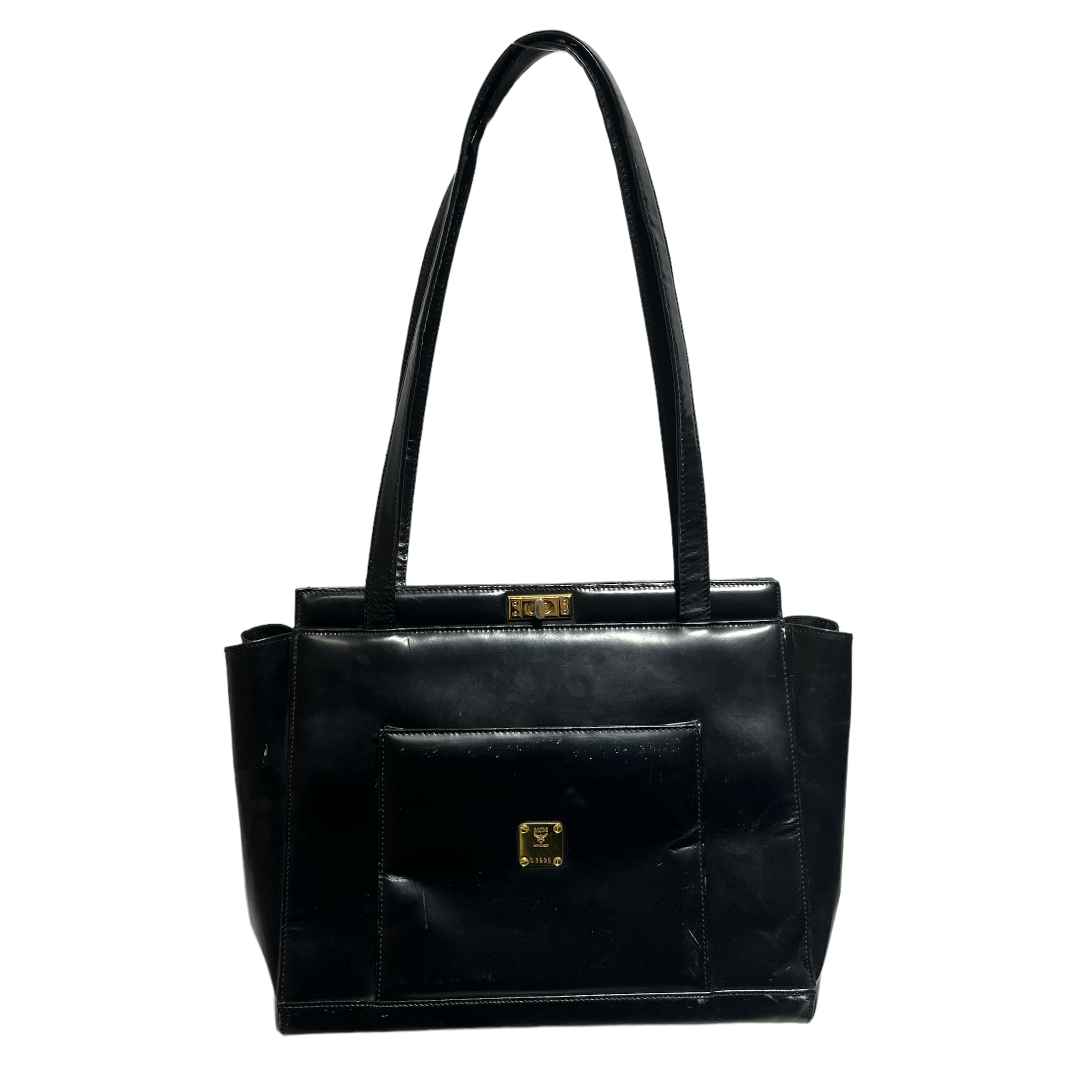 MCM/Tote Bag/Leather/BLK/ 2nd STREET USA