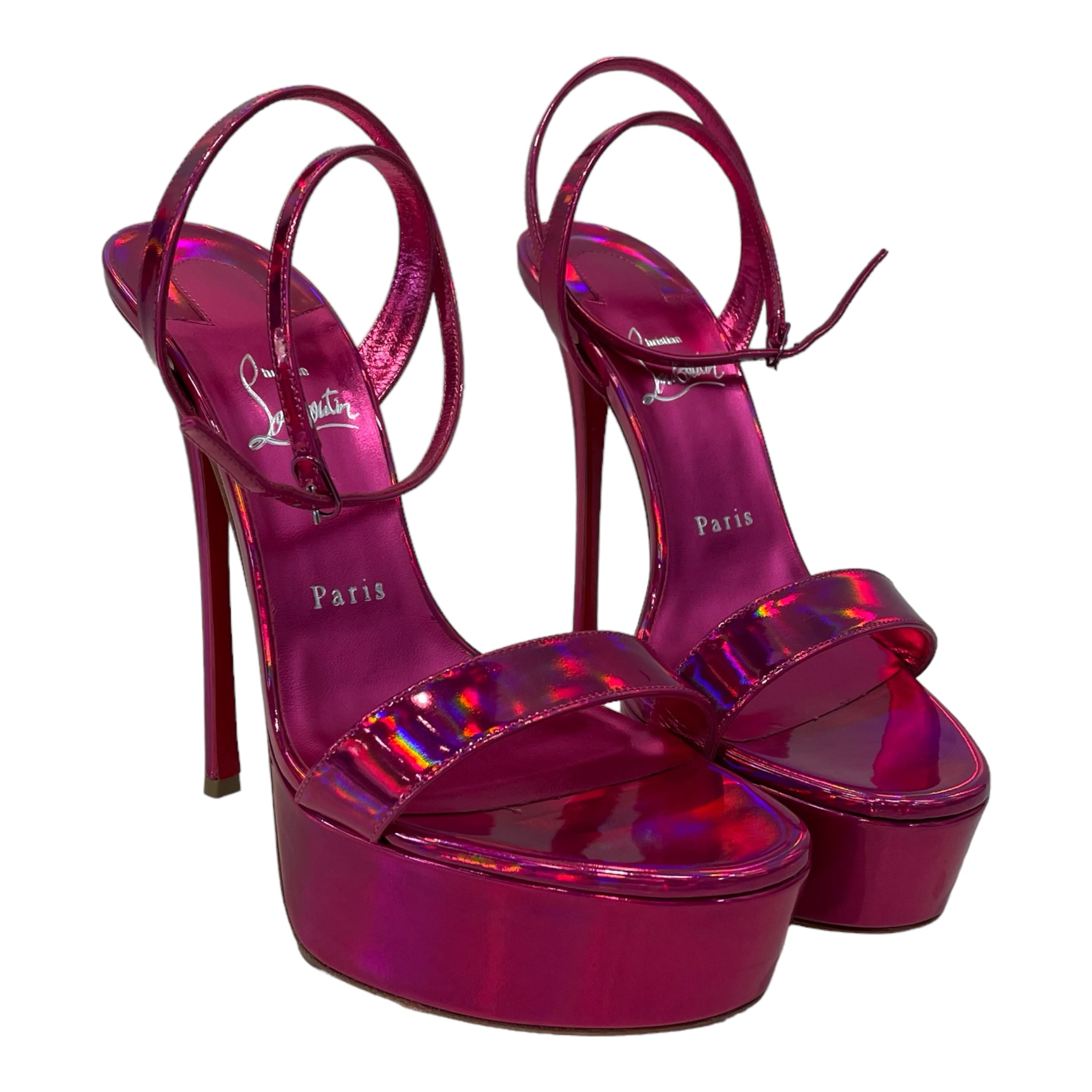 Christian Louboutin/Heels/EU 39/Iridescent/Leather/PNK/Patent/Queen Al