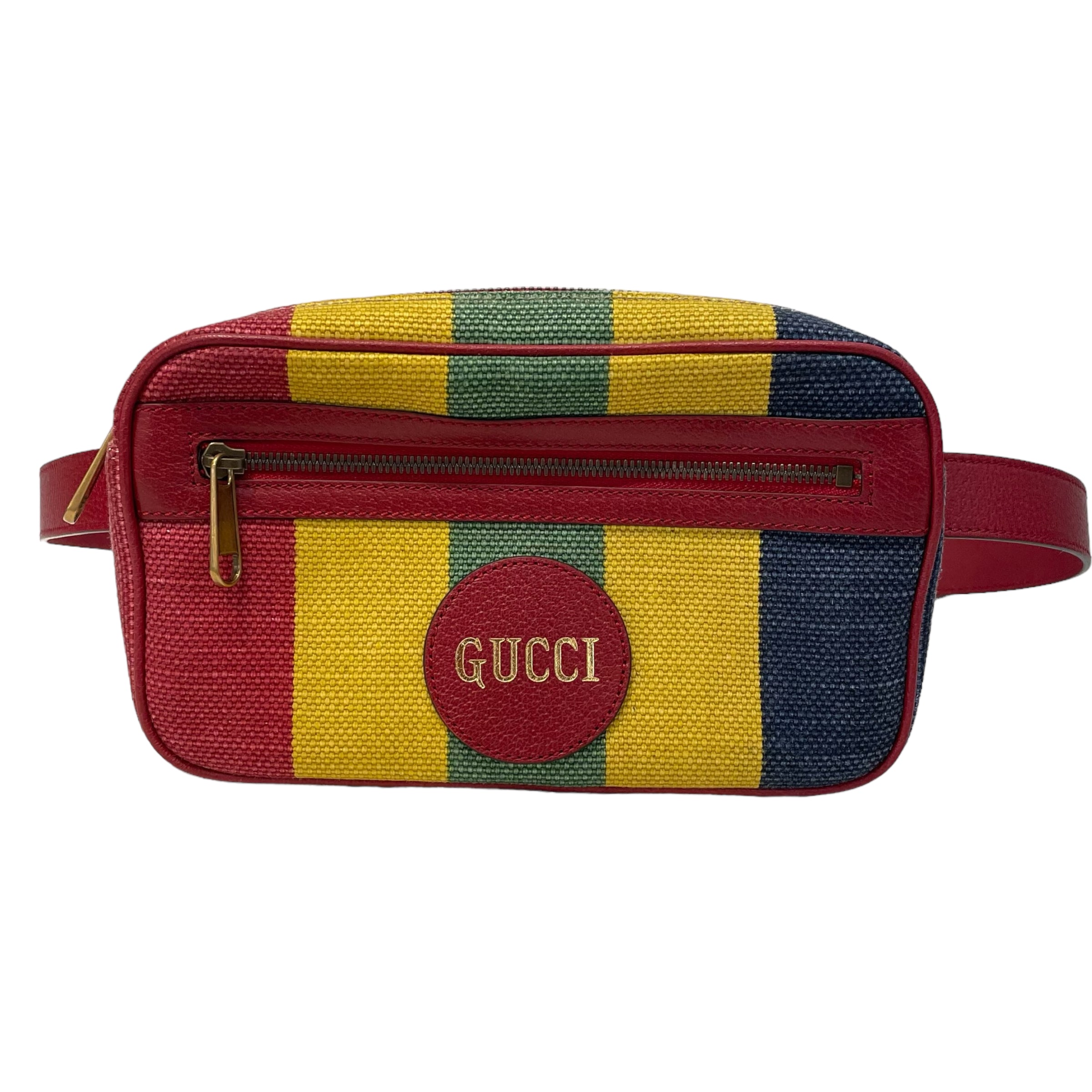 New Gucci Baiadero Striped Belt Bag Clutch Large