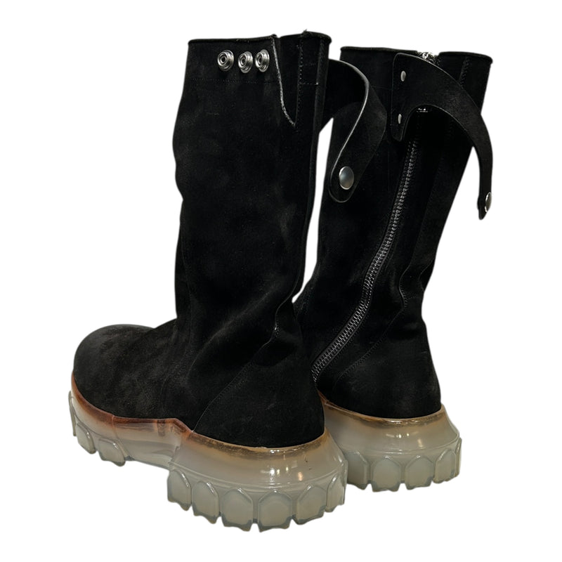 Rick Owens/Boots/EU 45/Suede/BLK/TRACTOR TRANSPARENT SOLE ZIP