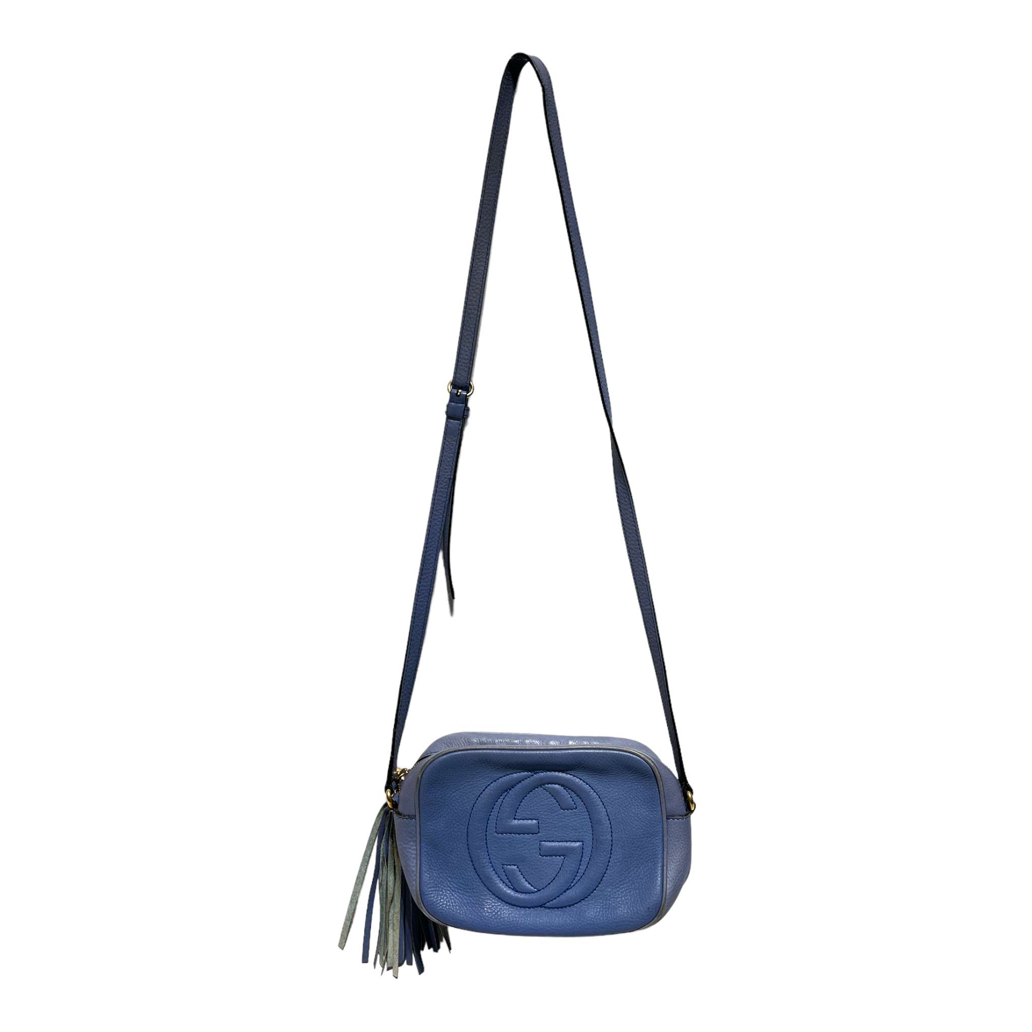 GUCCI/Cross Body Bag/Leather/BLU/DOUBLE G 2nd STREET USA