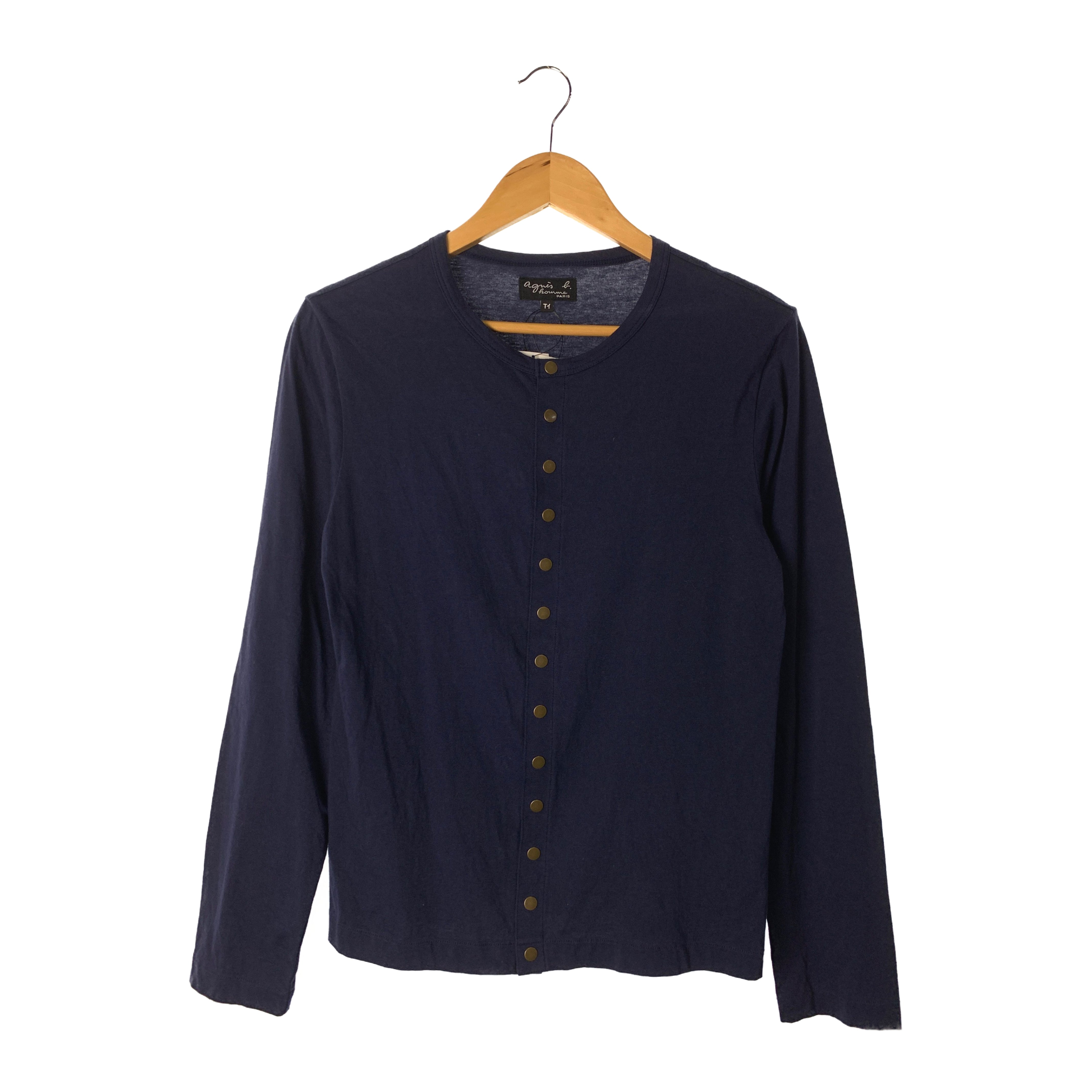 agnes b. homme Cardigan S NVY Cotton 2nd STREET USA