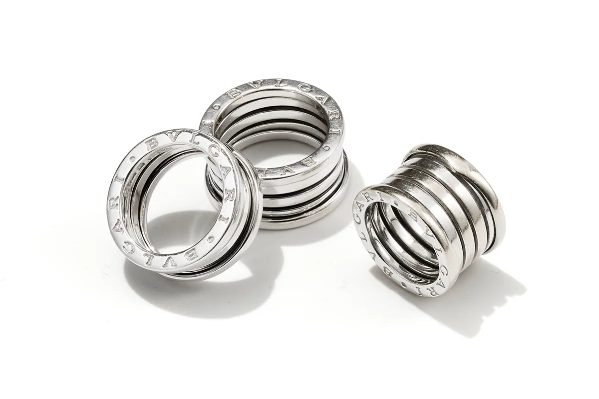 Silver Bvlgari rings
