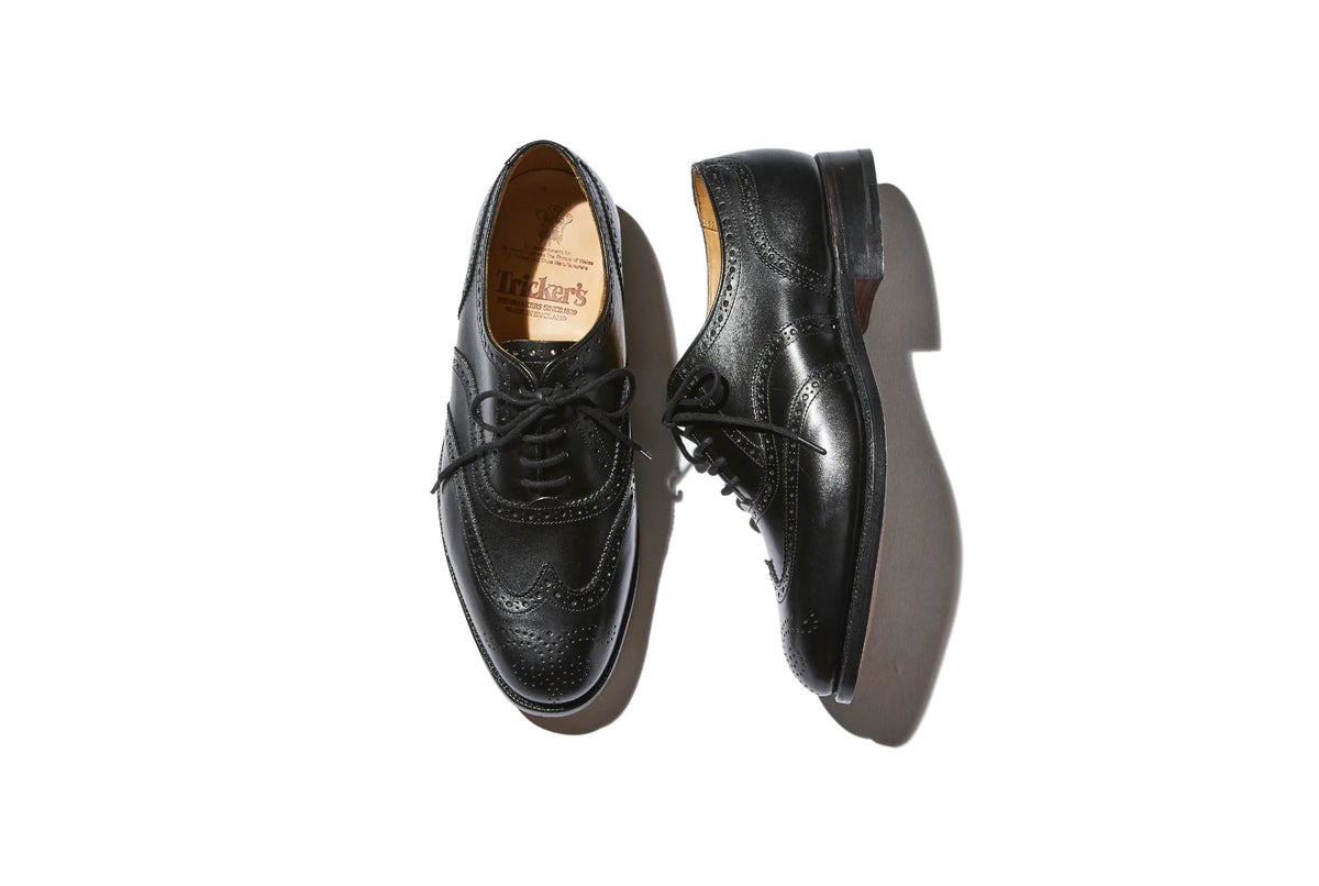 Black dress shoes with black laces