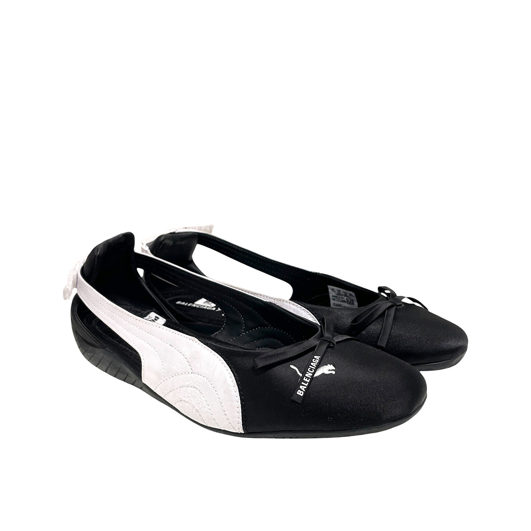 A black  leather platform ankle boots on model