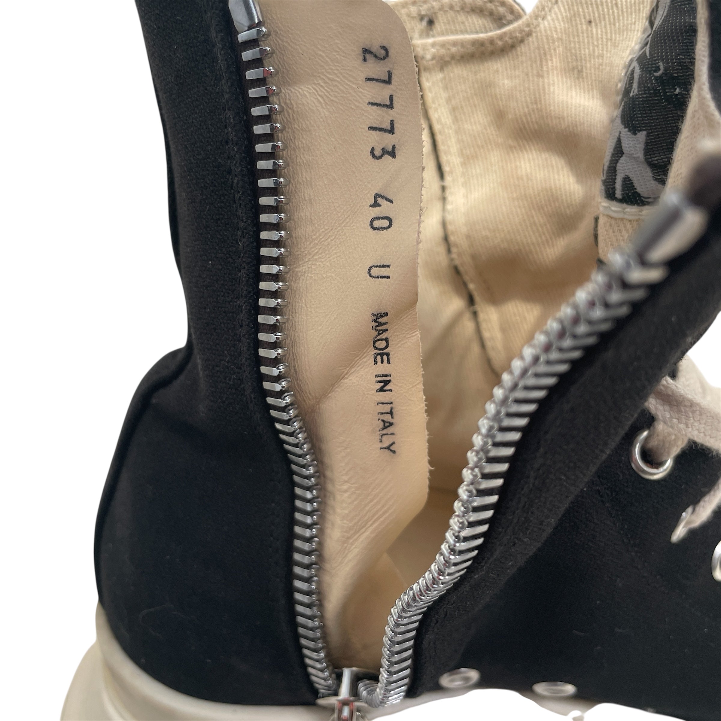 RICK OWENS DRKSHDW/Hi-Sneakers/US 7/Plain/Others/BLK/Abstract Sneaker view 3