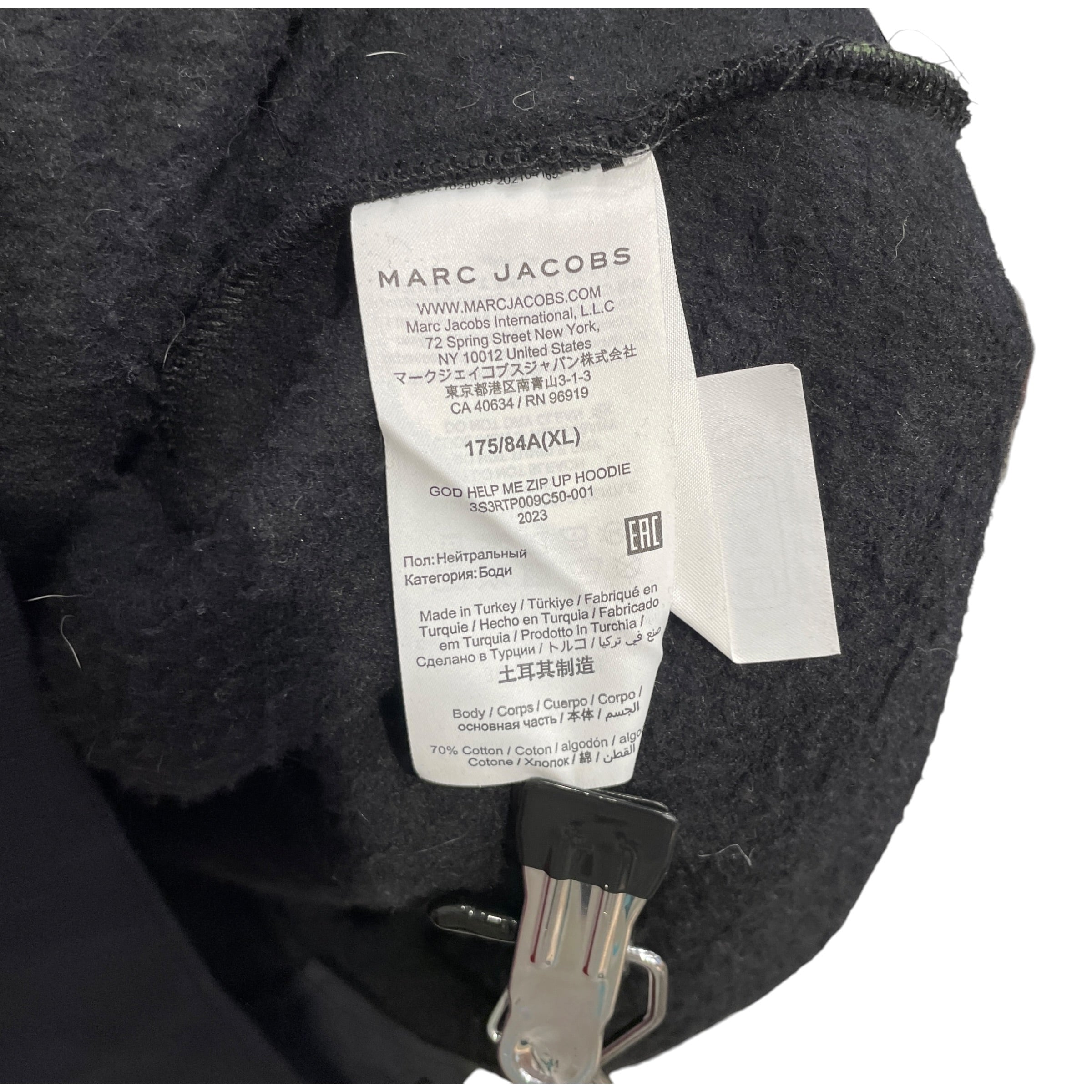 Heaven By Marc Jacobs/STRAY RATS/Zip Up Hoodie/XL/Graphic/Cotton/BLK/SKULL FRONT GRAPHIC view 4