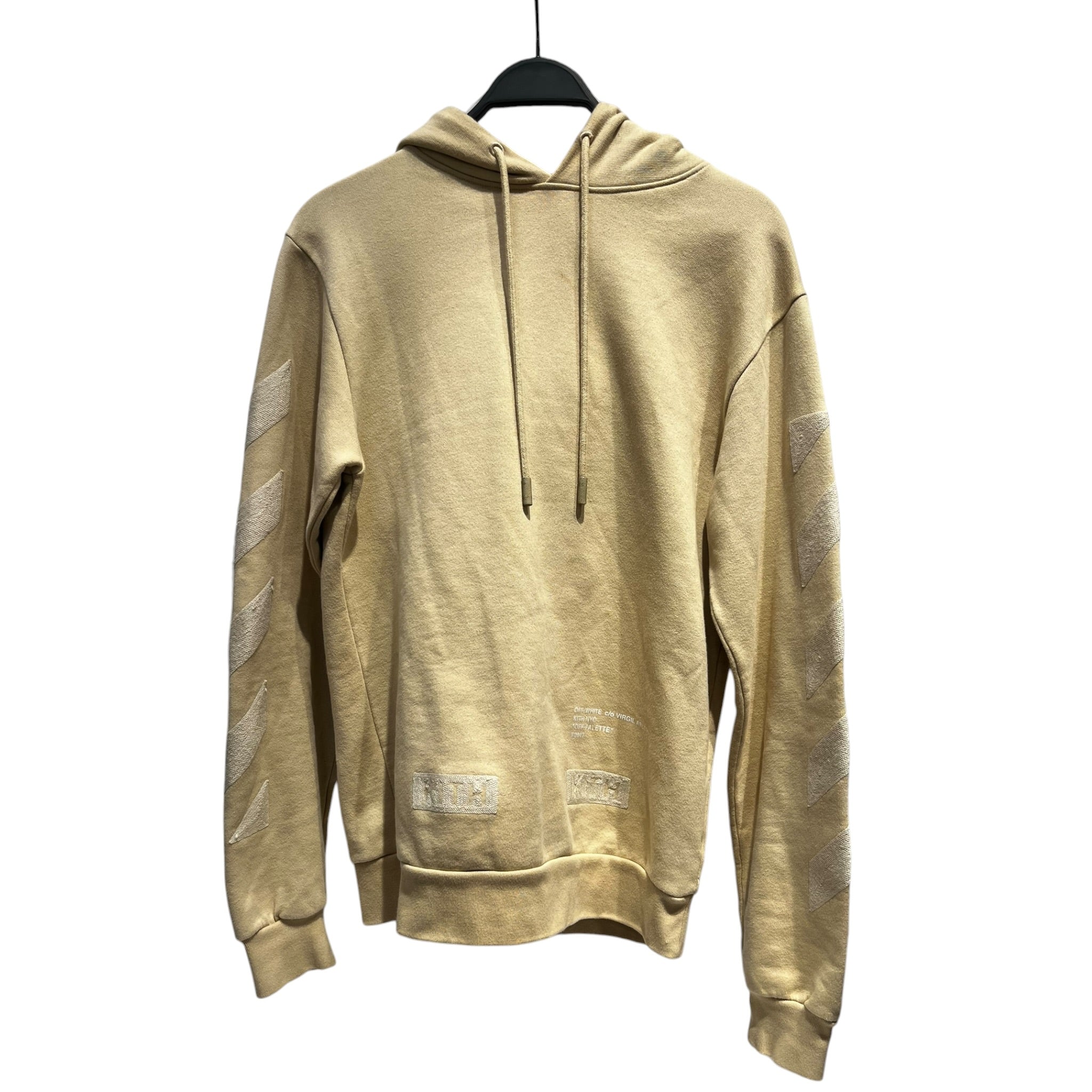 OFF-WHITE/KITH/Hoodie/S/Cotton/BEG/COLLAB CHAIN STITCH HOODIE view 1
