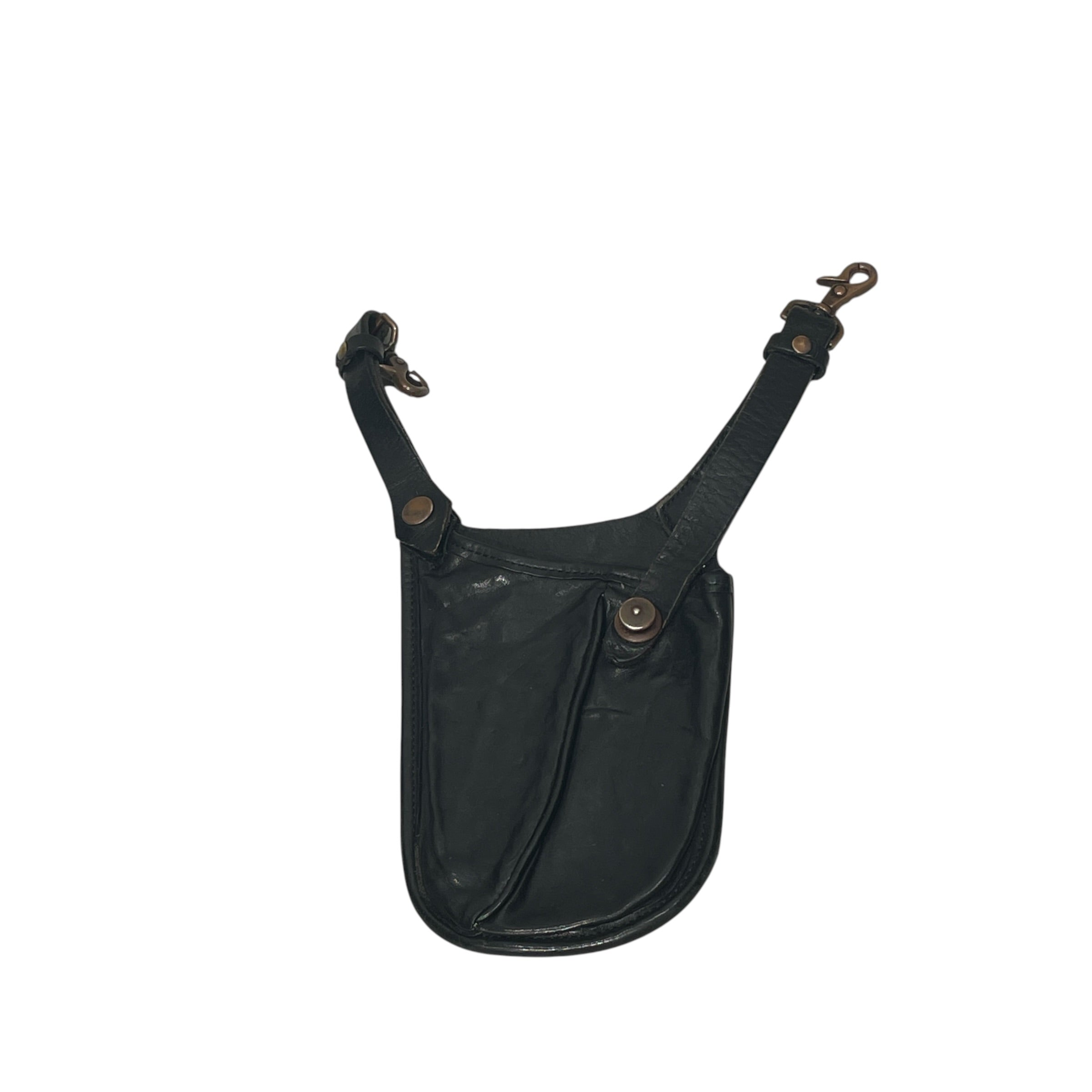 ISAMU KATAYAMA BACKLASH/Pouch/Leather/BLK/IK BLK LEATHER WAIST BAG view 1