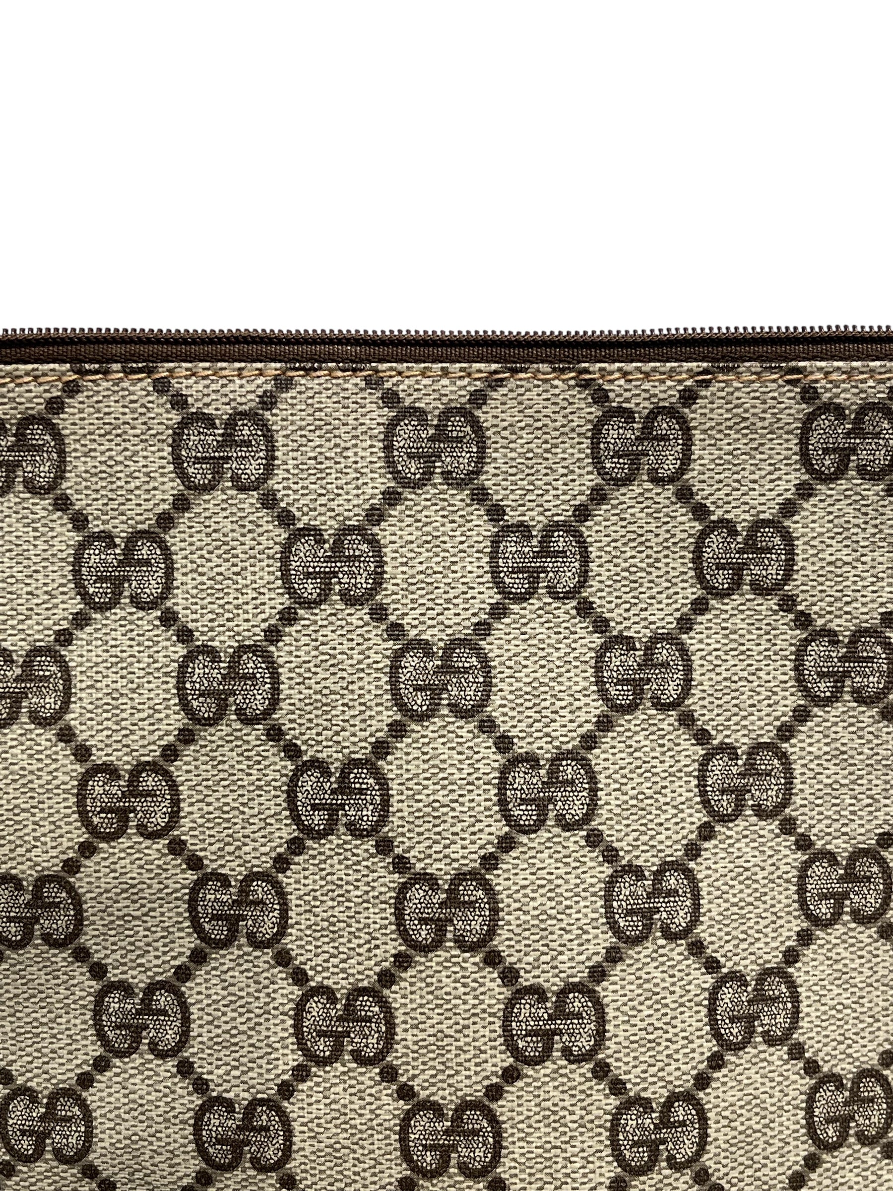 GUCCI/Pouch/Monogram/Leather/BRW/FOLD POUCH CCC ZIPPER view 4