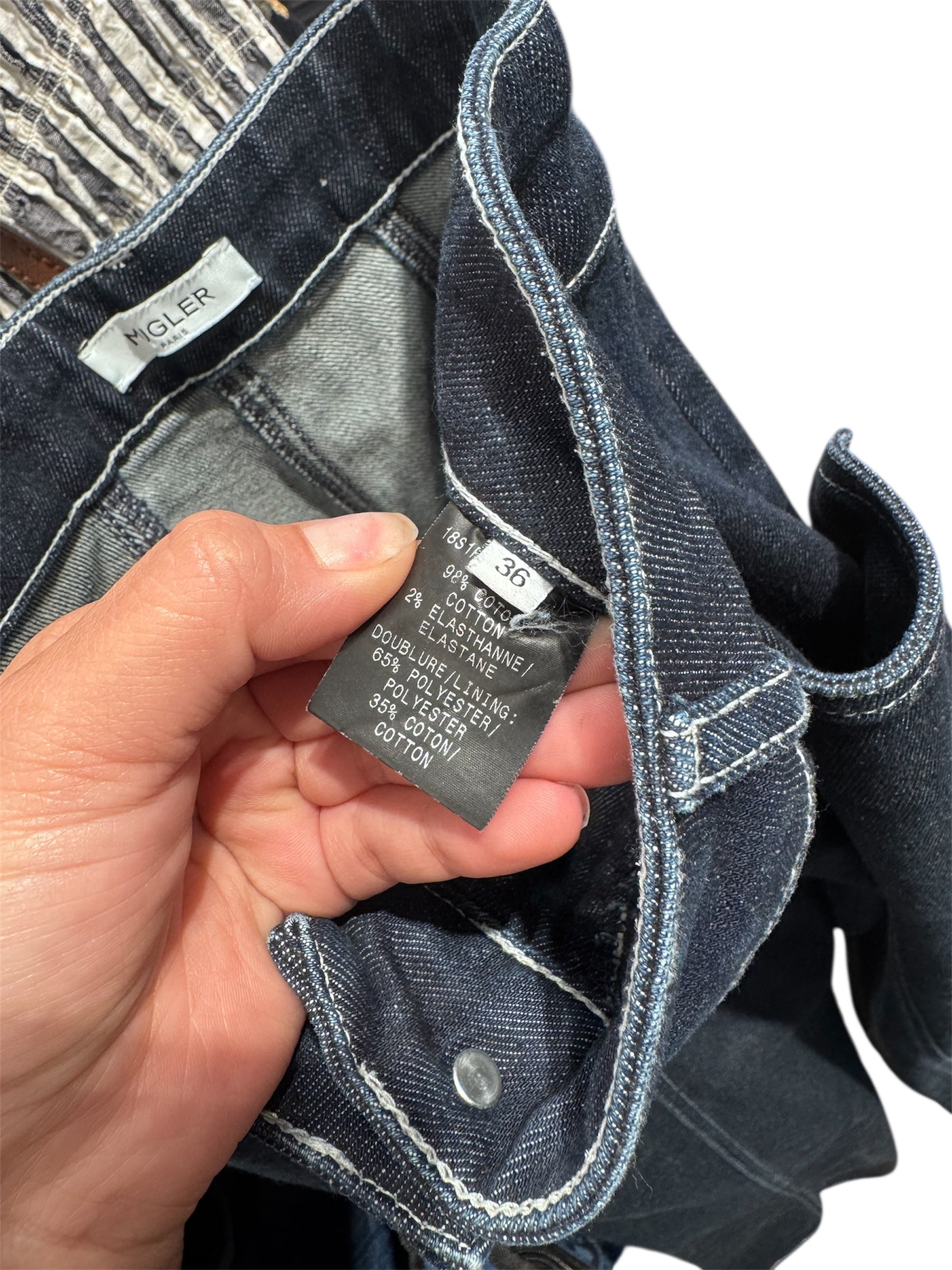 MUGLER/Straight Pants/28/Denim/NVY/ view 4