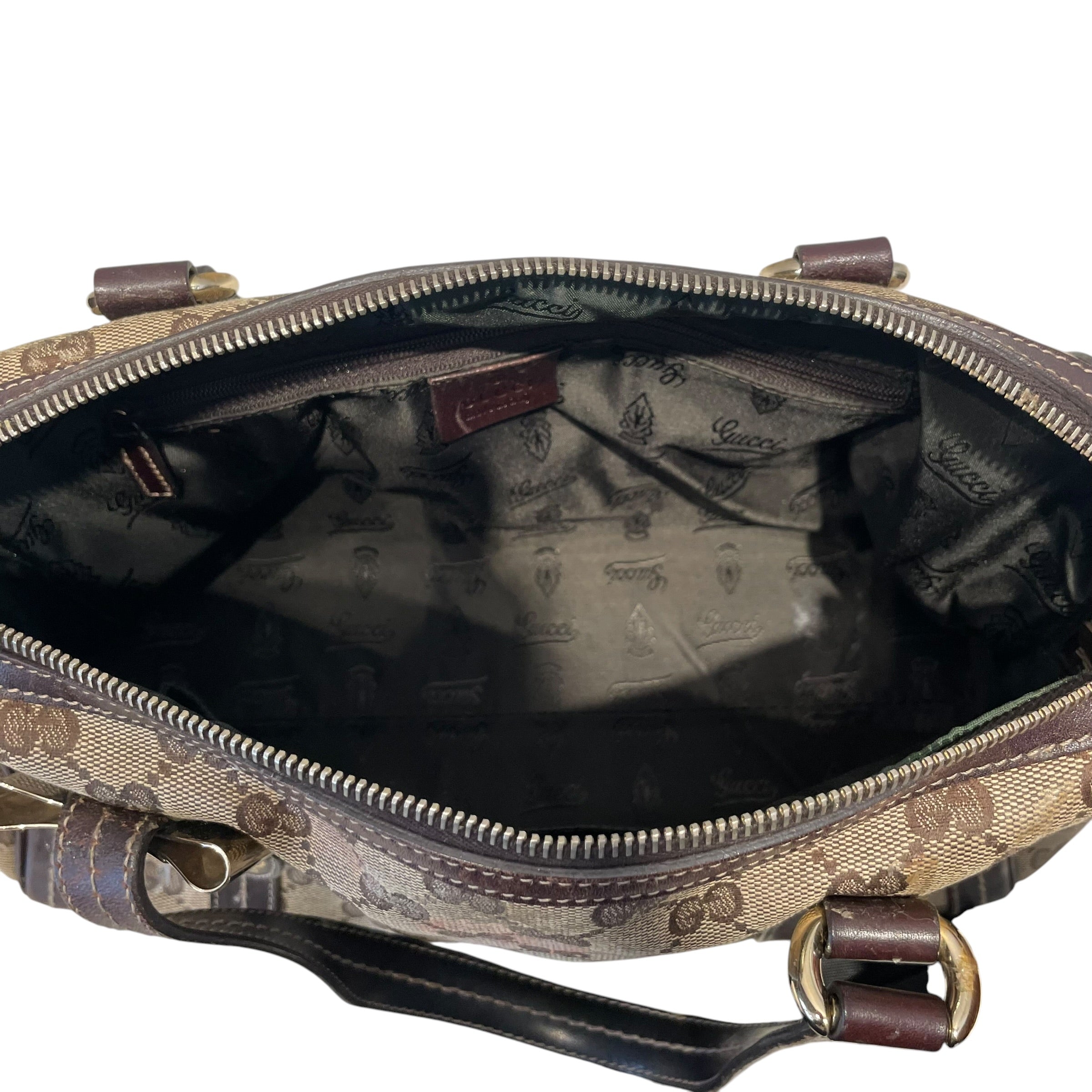 GUCCI/Hand Bag/Monogram/Leather/BEG/CRYSTAL DUCHESAA BOSTON view 2