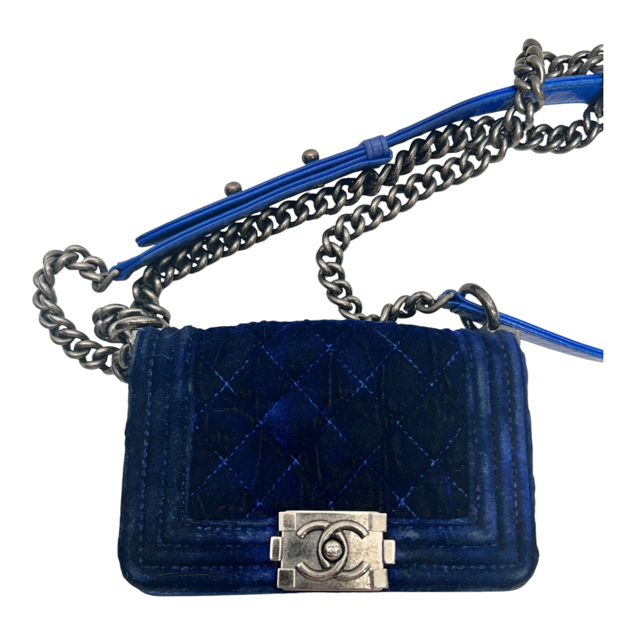 CHANEL/Bag/BLU/VELVET SMALL view 3