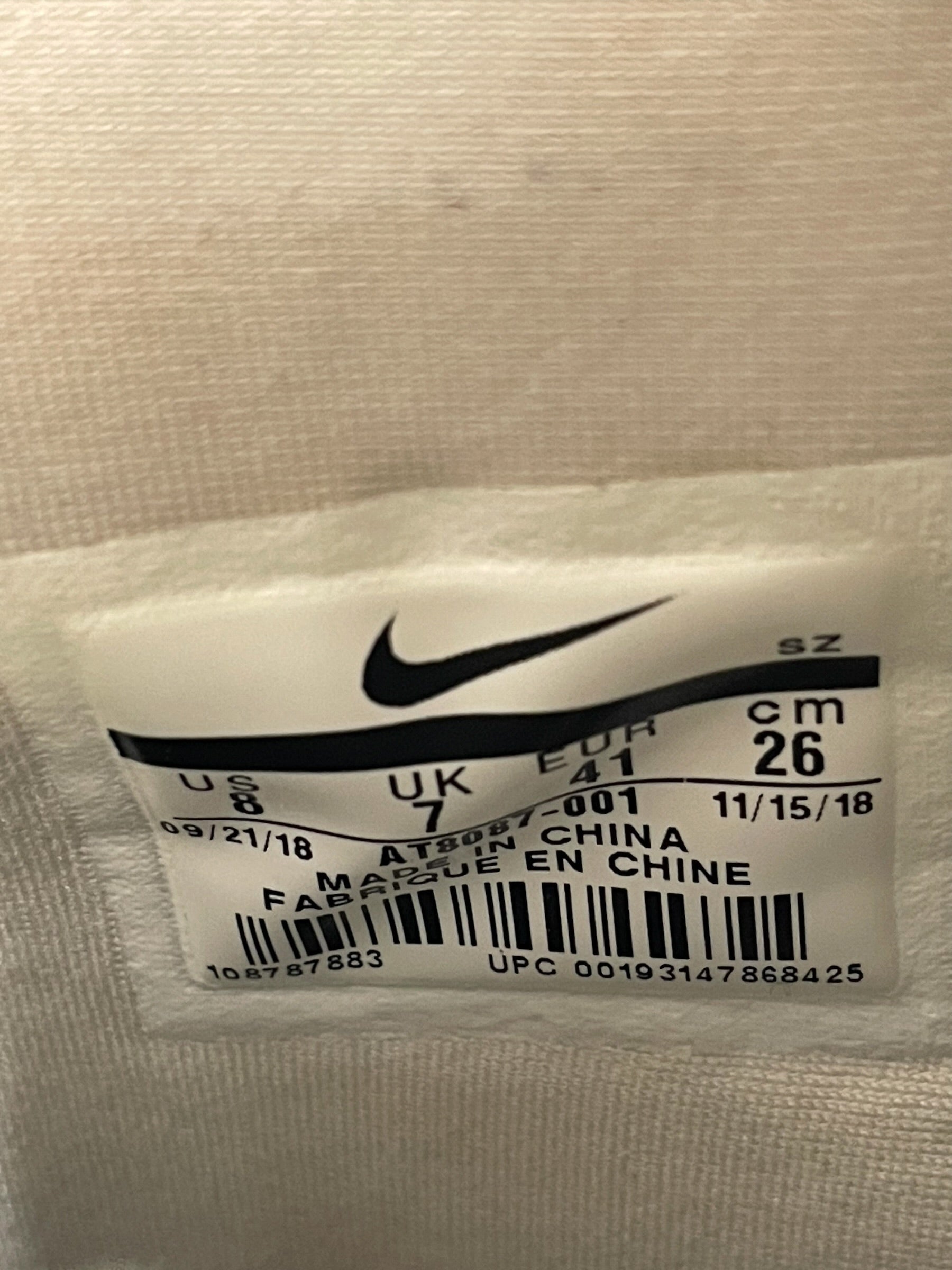 NIKE/FEAR OF GOD/Hi-Sneakers/US 8/CRM/raid  light bone view 6