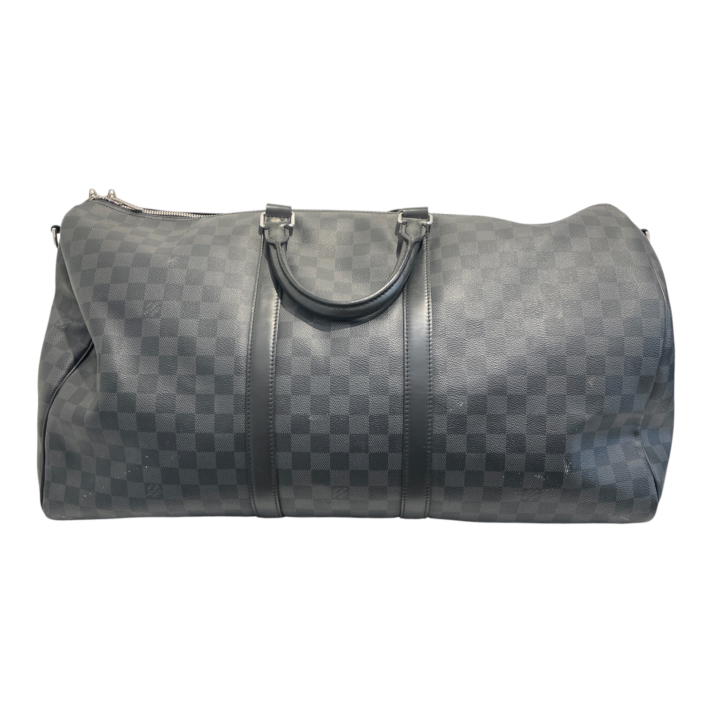 LOUIS VUITTON/Bag/Monogram/Leather/BLK/Keepall 55 Graphite view 2
