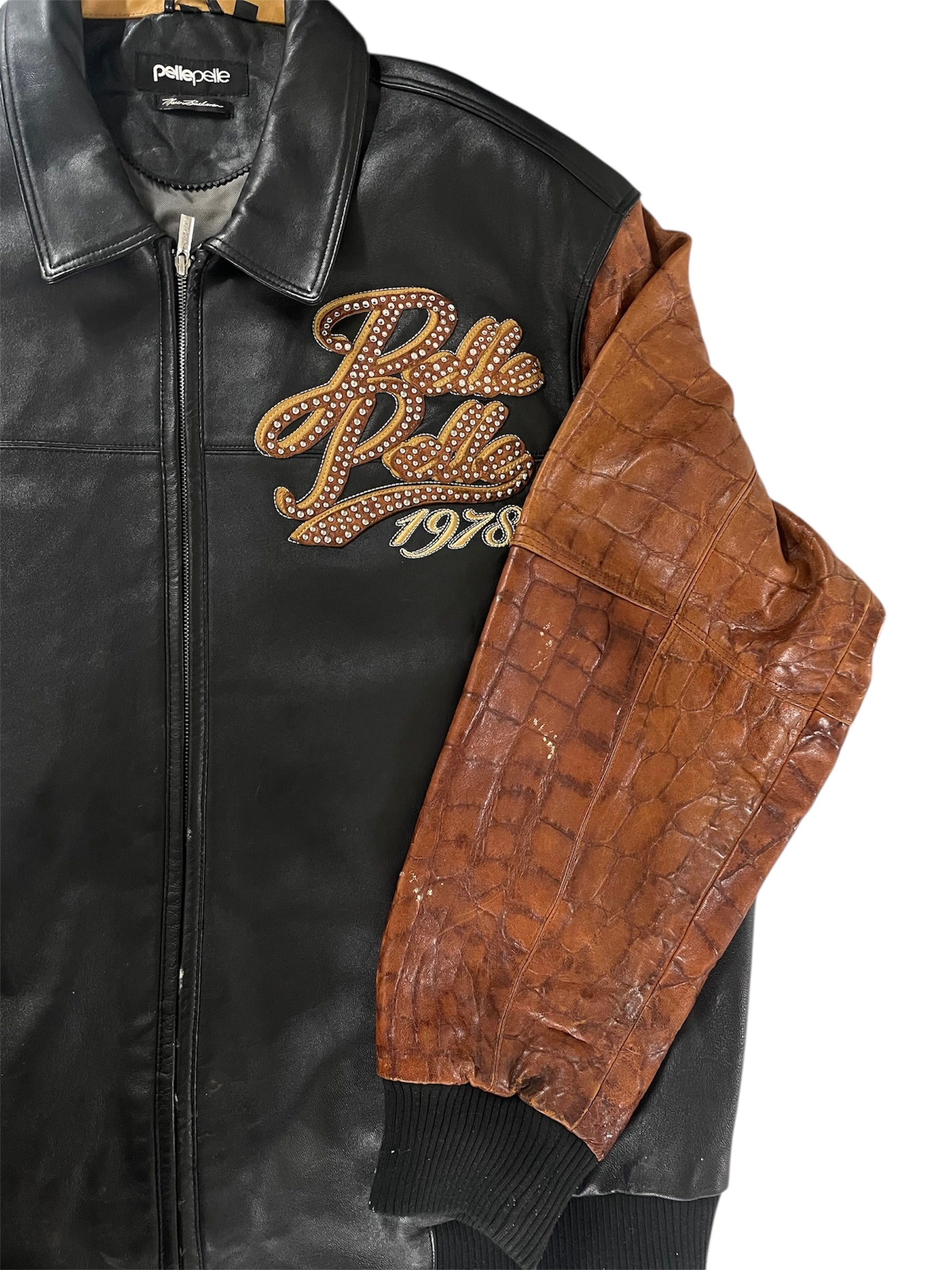 Pelle Pelle/Leather Jkt/56/Leather/BLK/EXOTIC 1978 LEATHER EMBROIDERY view 3