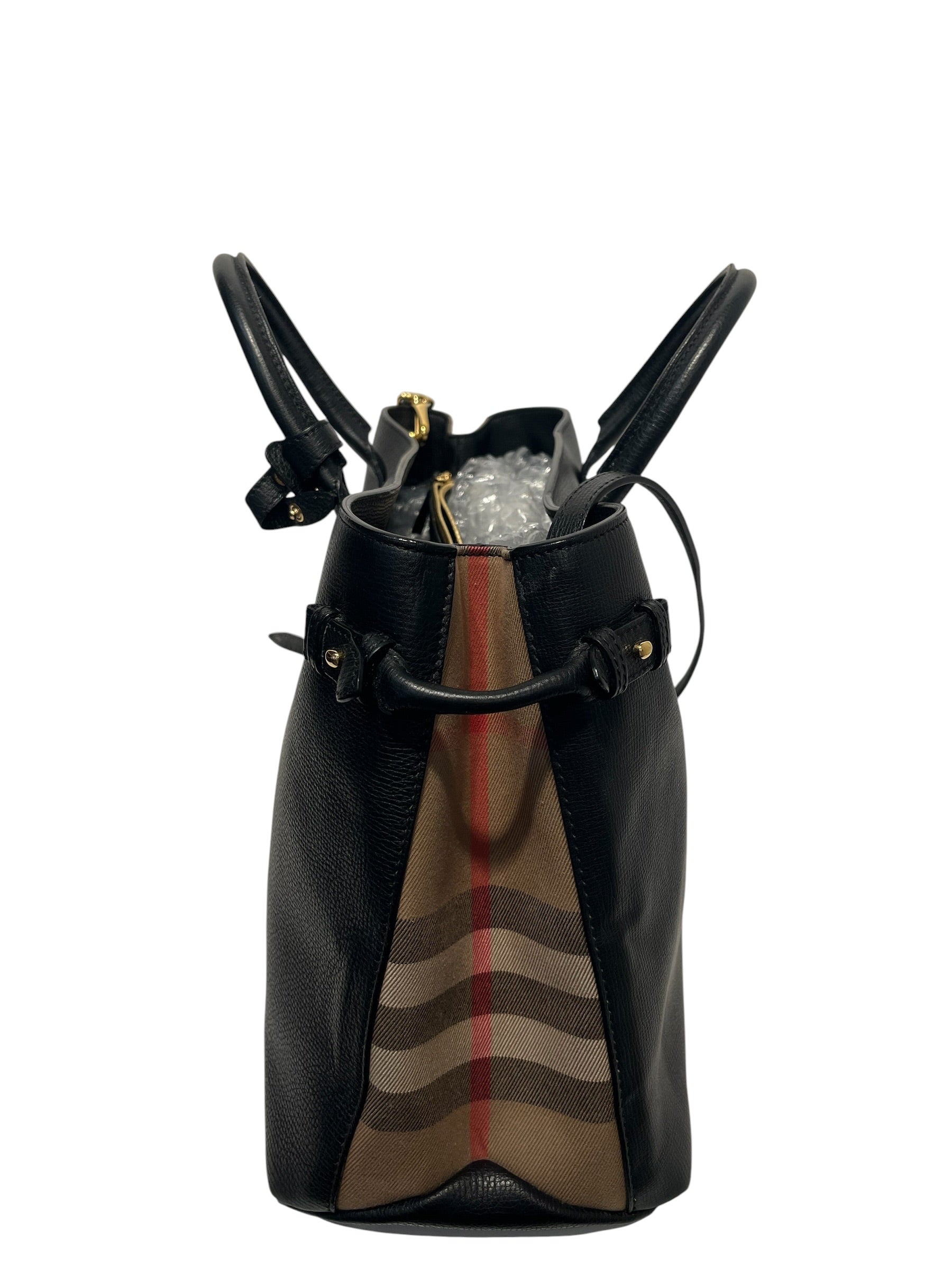 BURBERRY/Bag/Leather/BLK/HOUSE CHECK CANVAS BANNER TOTE view 4