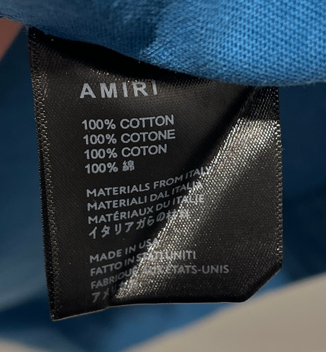 AMIRI/T-Shirt/XL/Cotton/BLU/All Over Print/LOGO WITH SPARKLES view 5