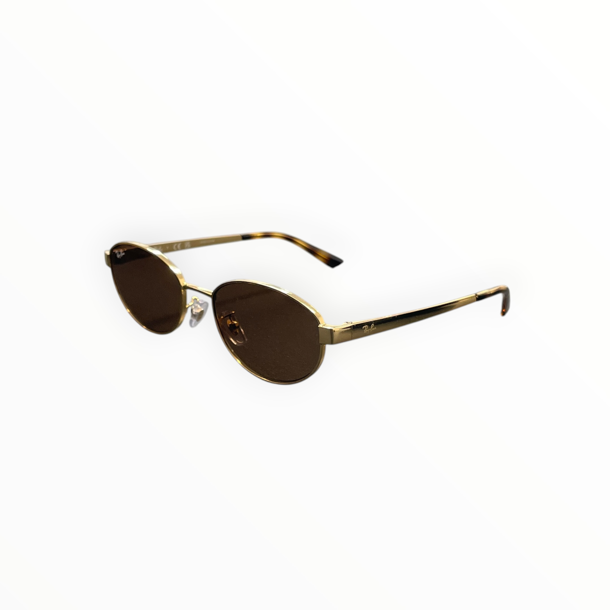 Ray-Ban/Sunglasses/Metal/GLD/Oval/L's/GOLD/TOURTISE/BRWNLENS view 2