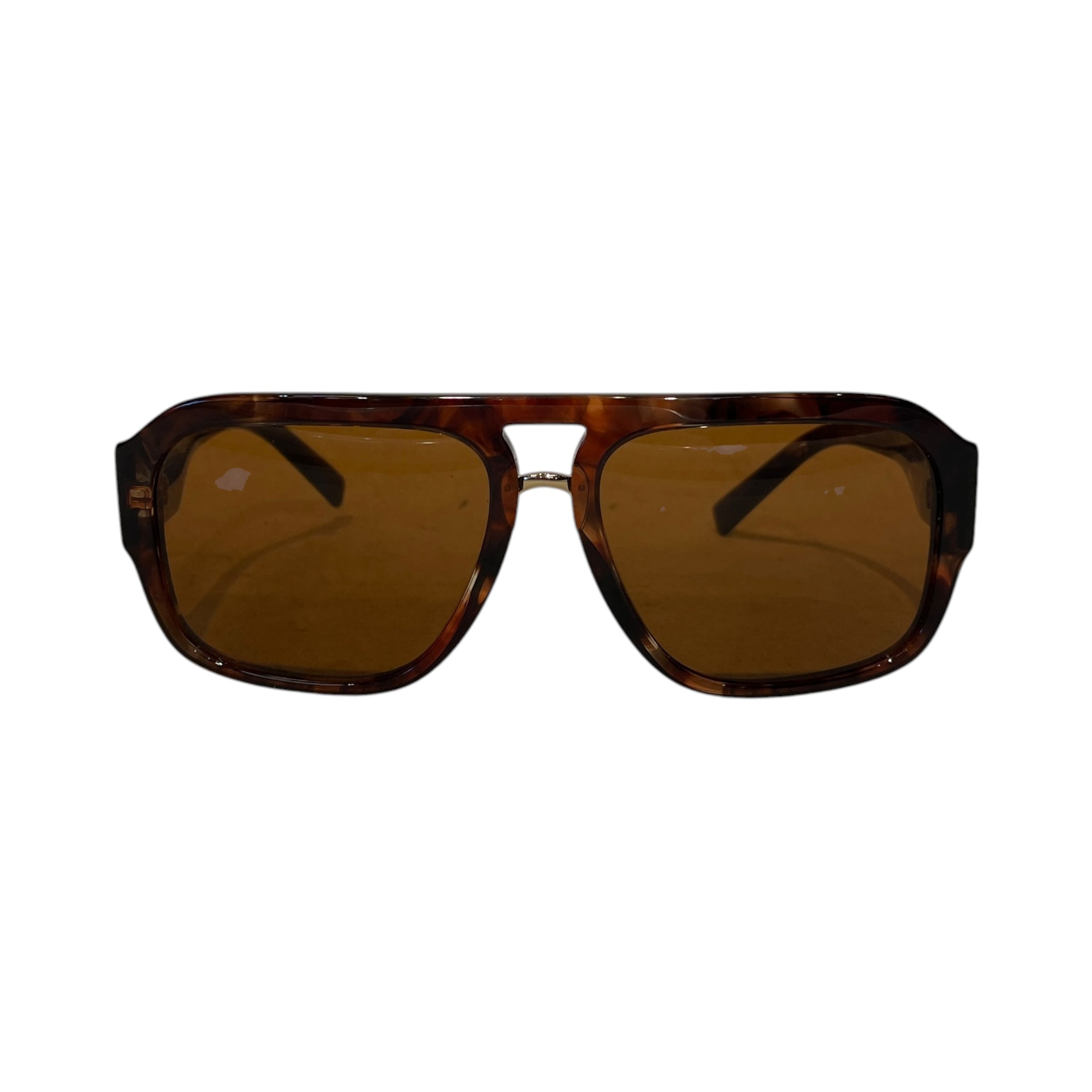 DOLCE&GABBANA/Sunglasses/Tortoiseshell Pattern/BRW/M's/GOLD LOGO AVIATOR view 1