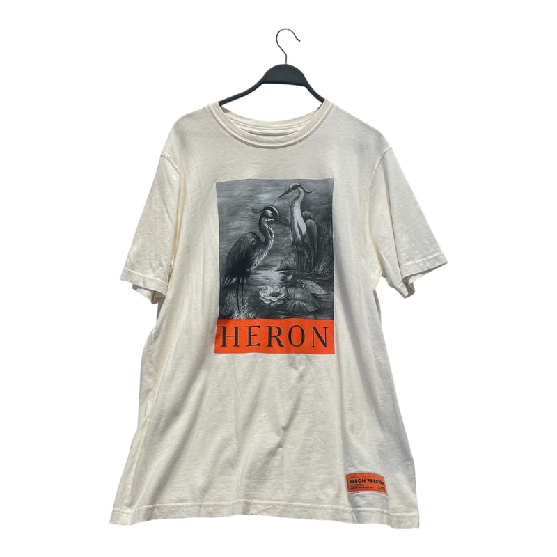 HERON PRESTON/T-Shirt/M/Cotton/CRM/Black White Graphic Orange Hit